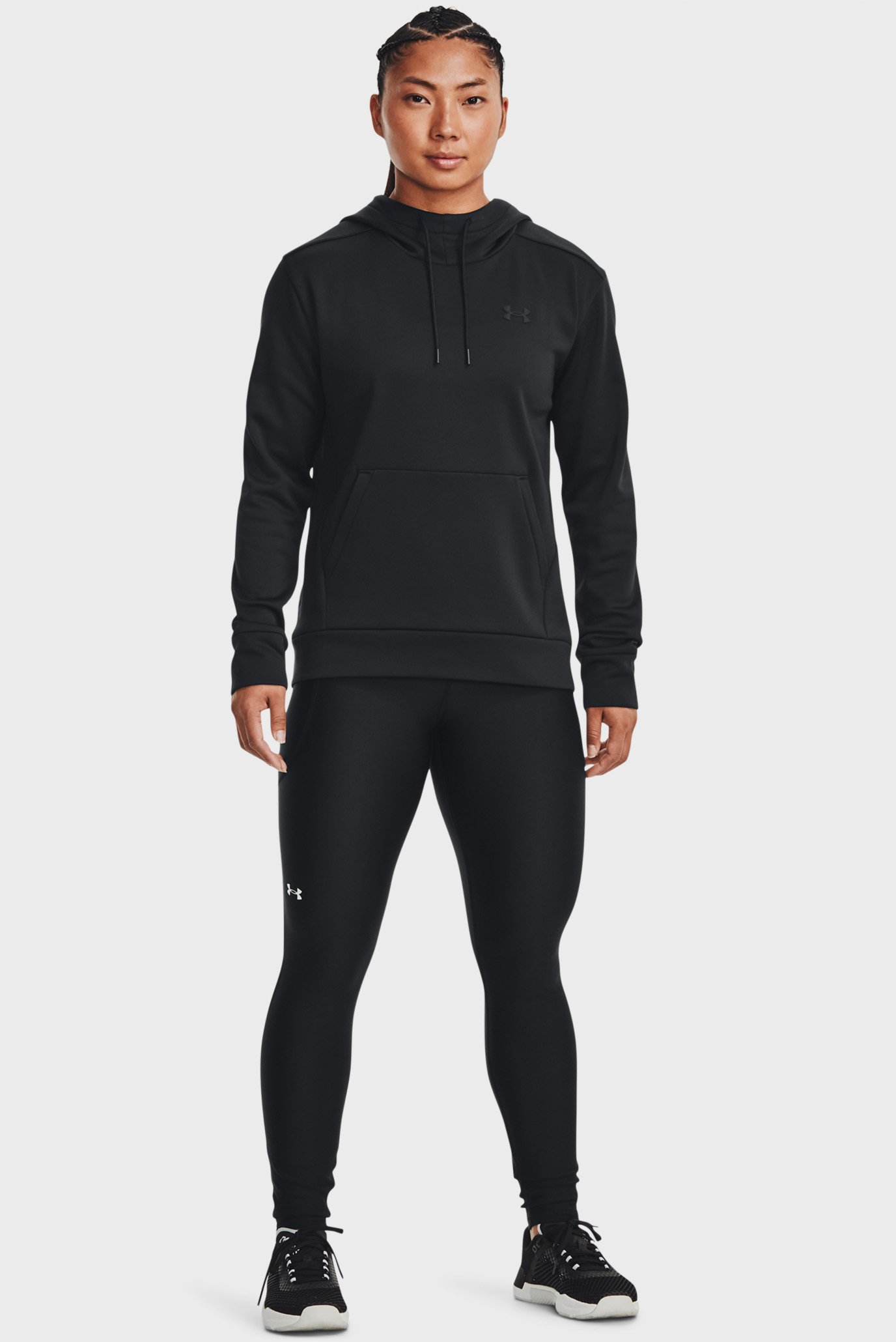 Женское черное худи Armour Fleece LC Hoodie 2