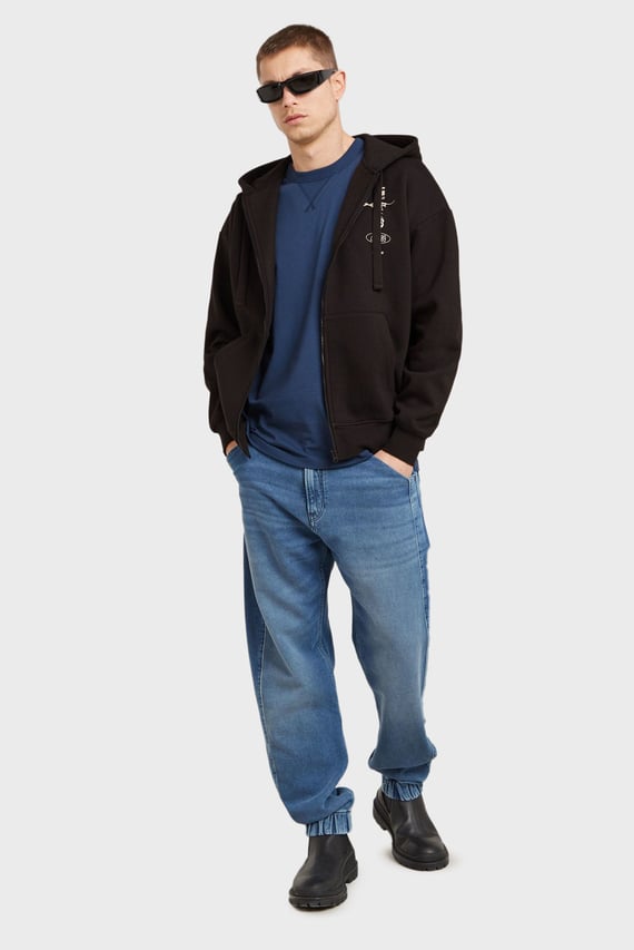 Мужское черное худи Poster back graphic G-Star Raw