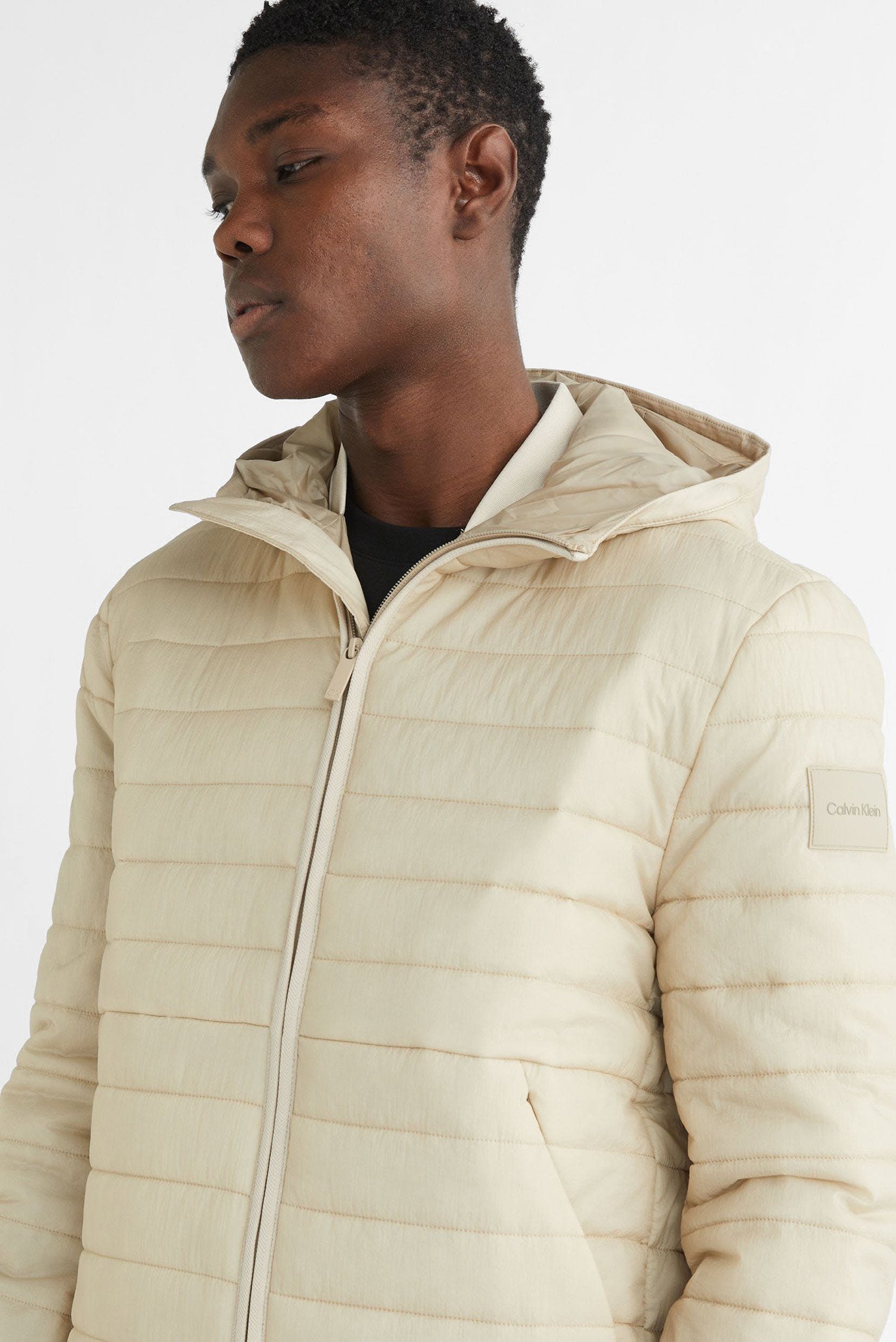 Calvin klein quilted hooded jacket best sale