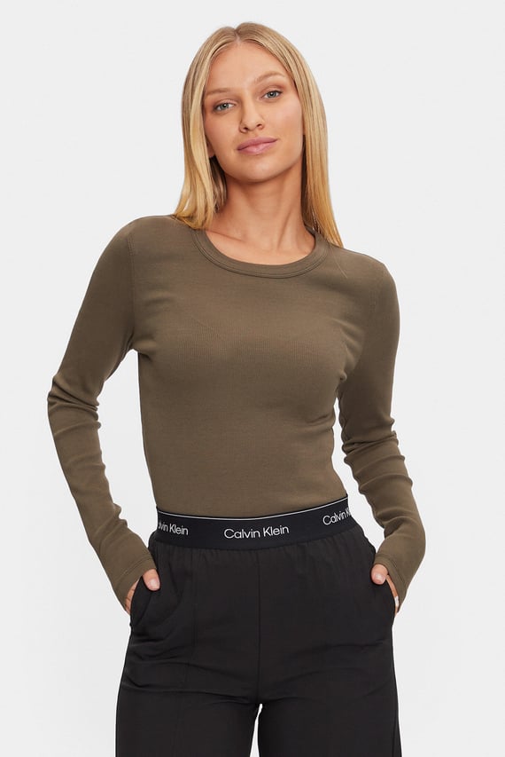 Лонгслив WASHED LABEL RIB LONG SLEEVE
