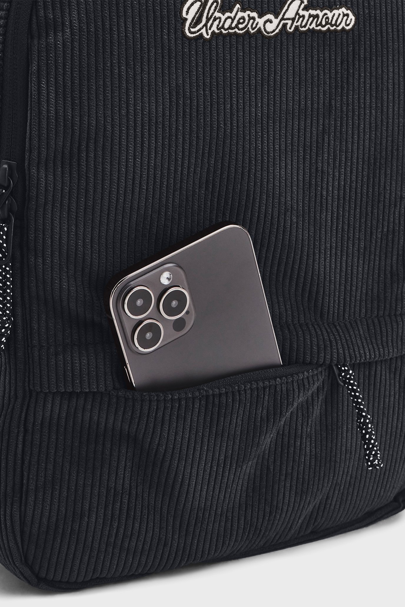 Женский черный вельветовый рюкзак UA Loudon Corduroy SM BP 4