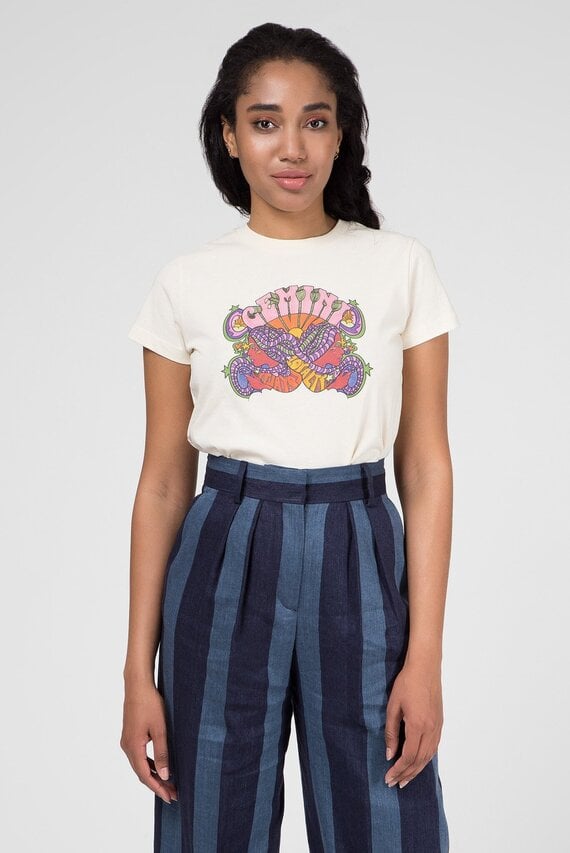 Женская бежевая футболка ZENDAYA ZODIAC GEMINI Tommy Hilfiger