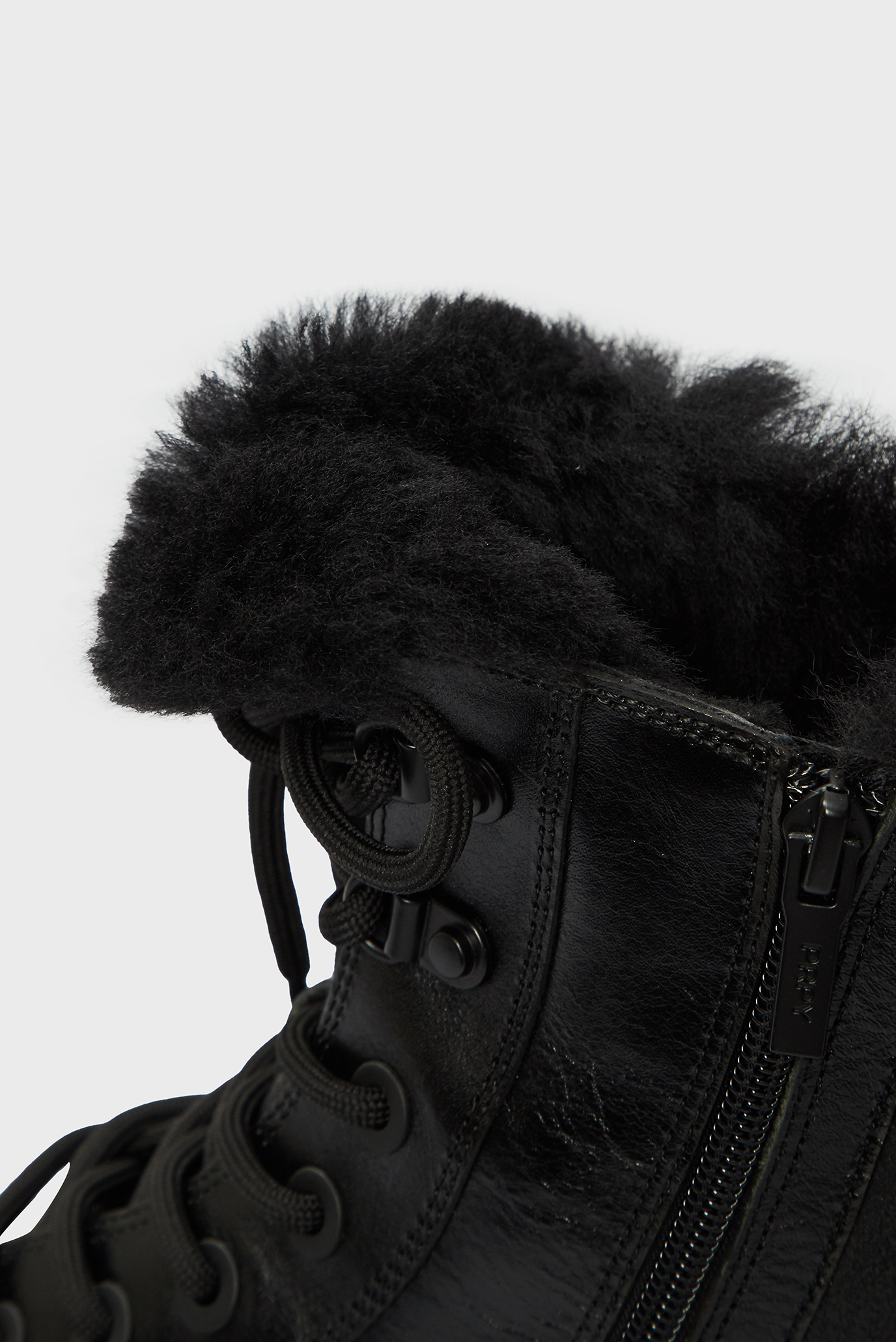 Женские черные кожаные ботинки 5