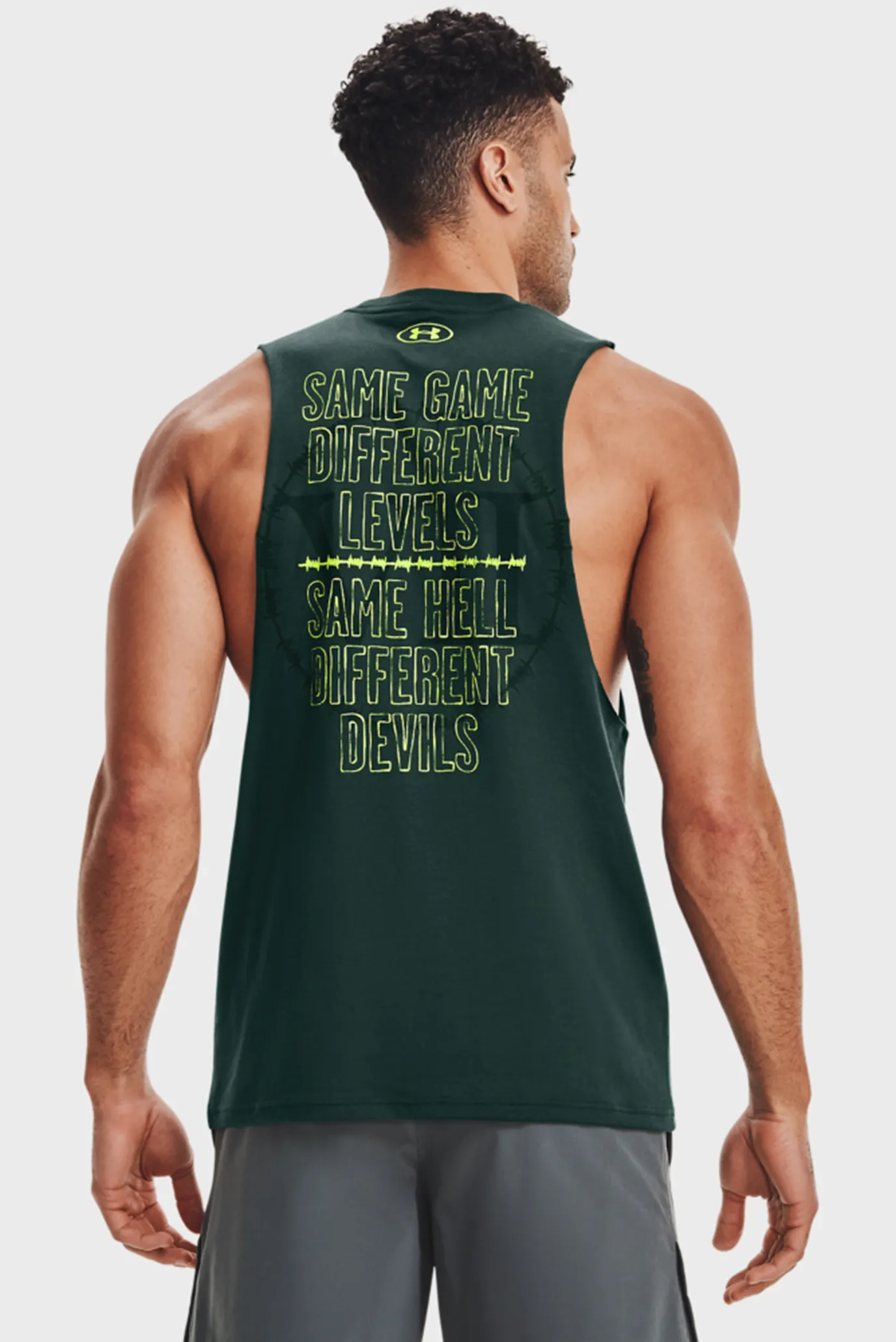Мужская зеленая майка UA Pjt Rock Same Game Tank-GRN 10