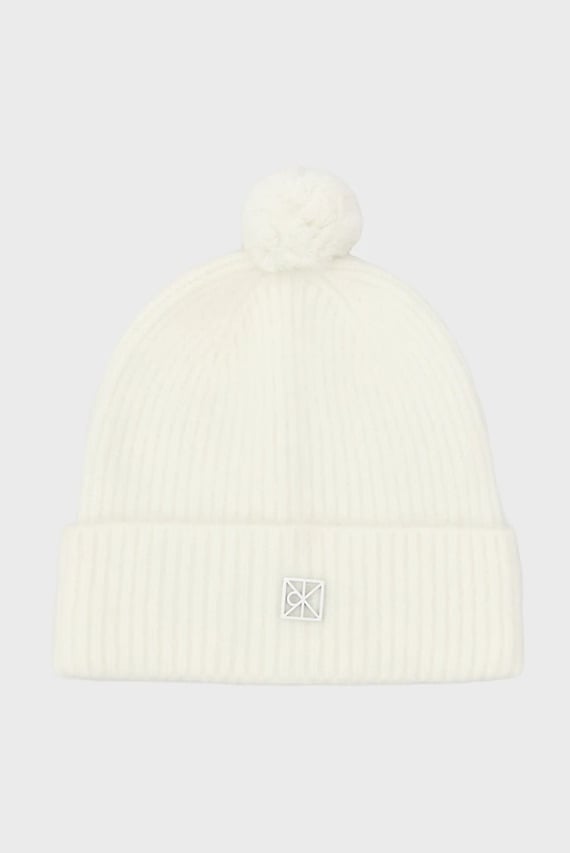 Шапка EMBLEM BRUSHED POMPOM BEANIE Calvin Klein