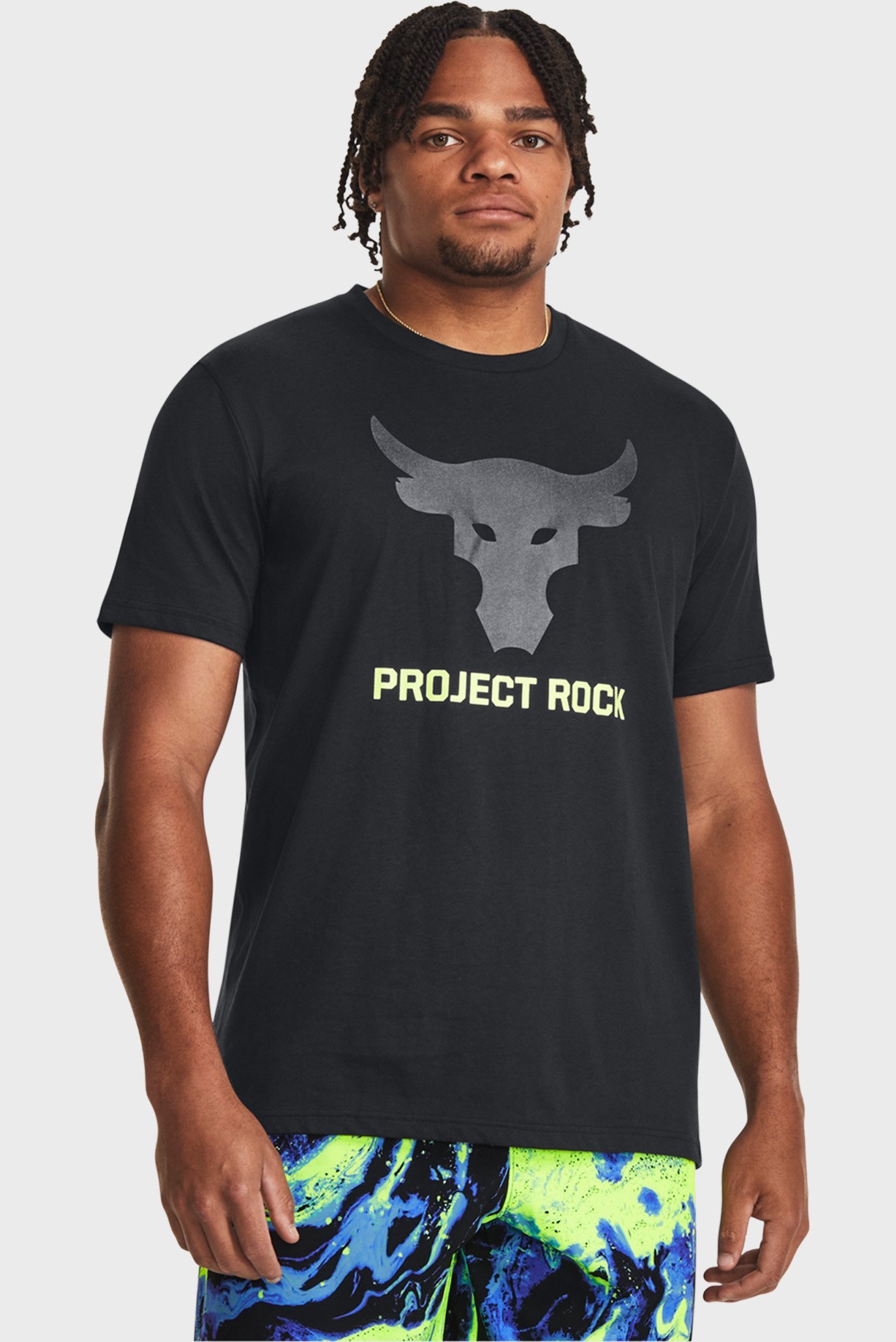 Мужская черная футболка UA PJT ROCK BRAHMA BULL SS 1