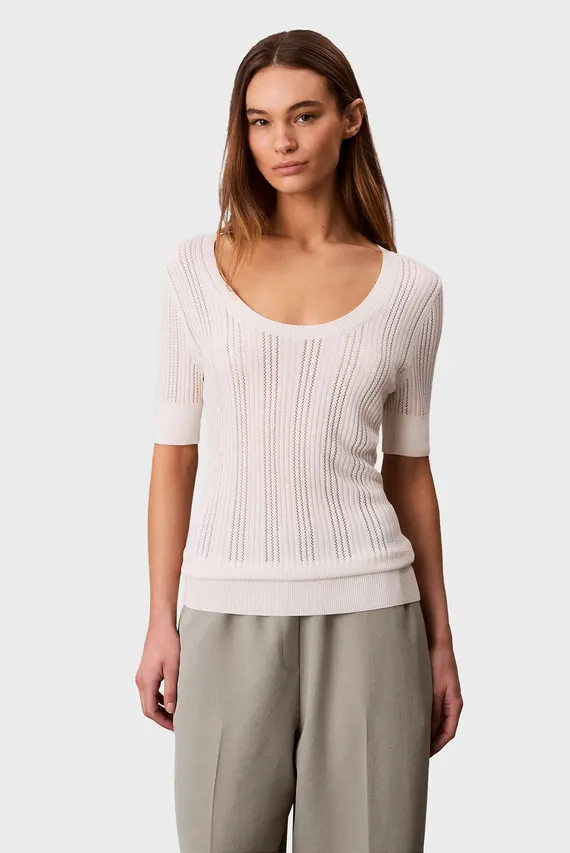 Топ FINE GAUGE VISCOSE POINTELLE SS Calvin Klein