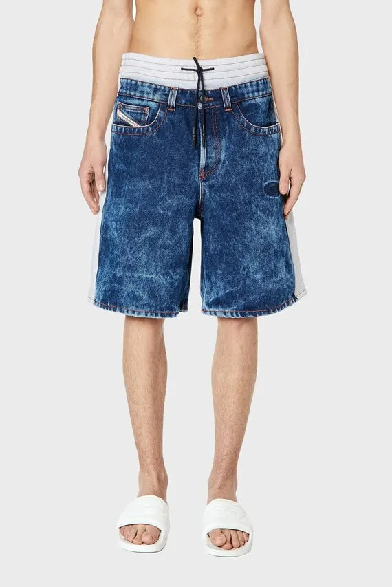 Мужские синие джинсовые шорты D-BYXO Diesel