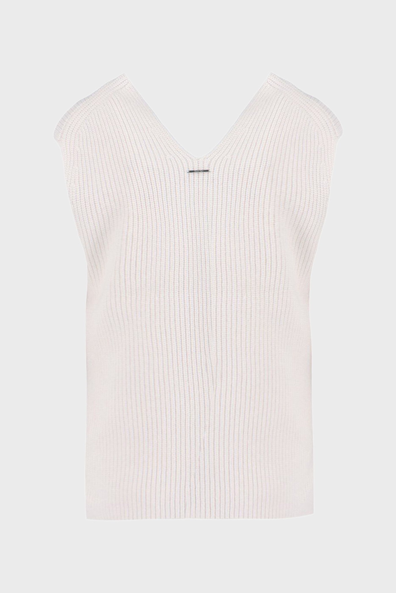 Женский белый шерстяной жилет RECYCLED WOOL RIB 7