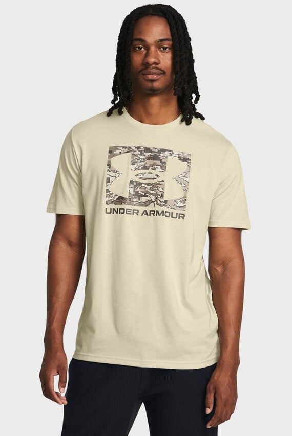 Мужская бежевая футболка UA ABC CAMO BOXED LOGO SS