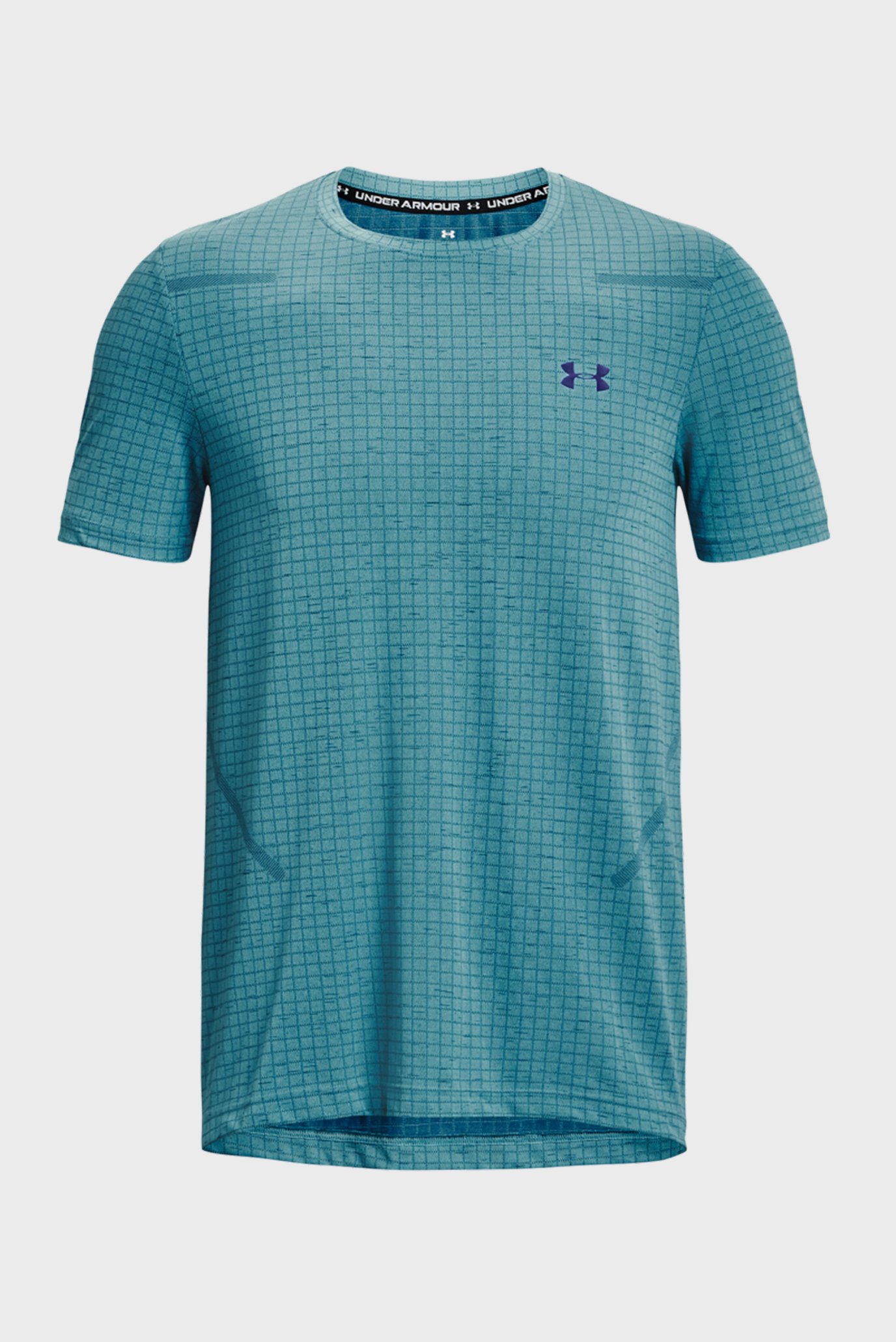 Мужская голубая футболка в клетку UA Seamless Grid SS 5