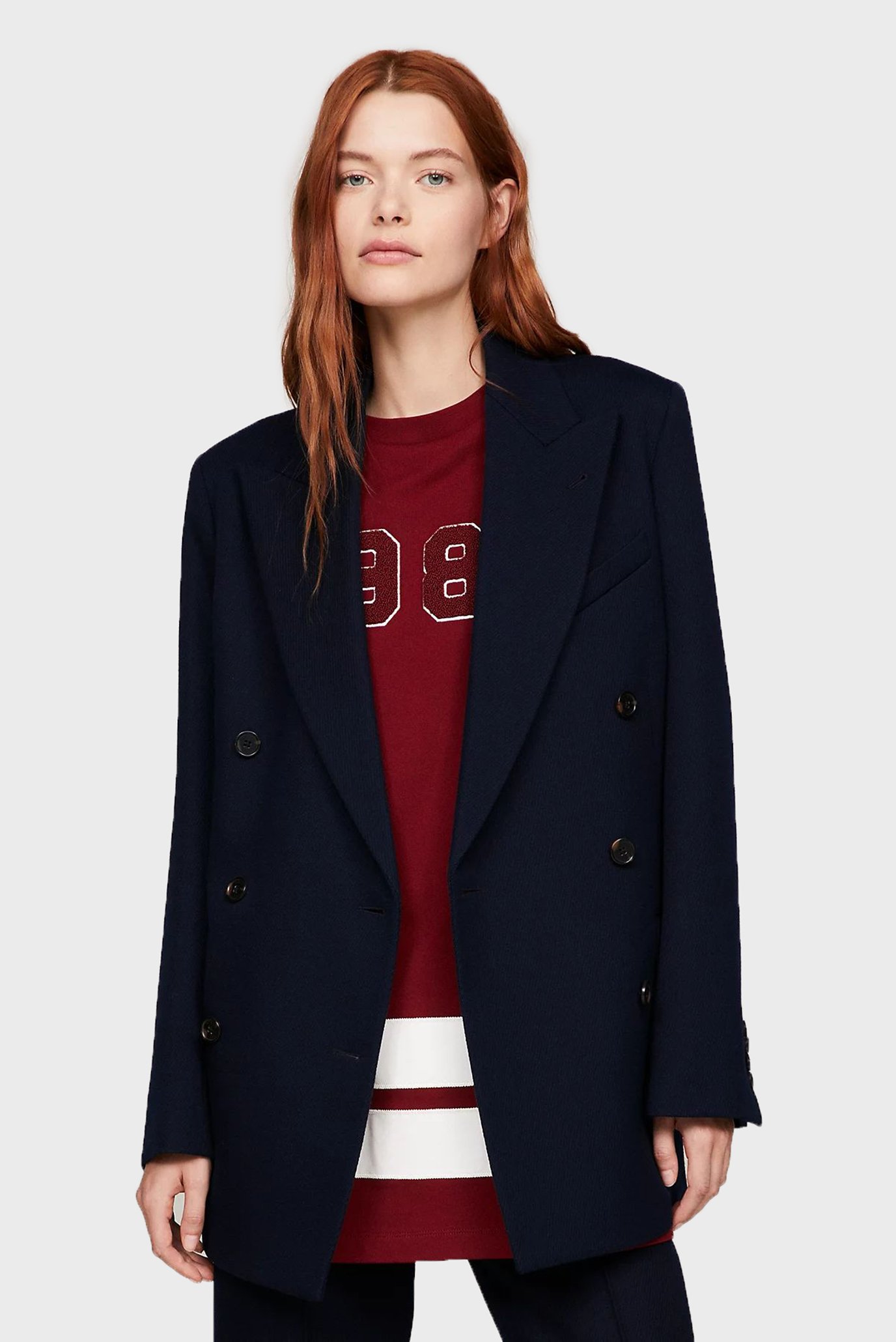 Женский темно-синий шерстяной жакет THC WOOL TWILL PREP DB BLAZER 2