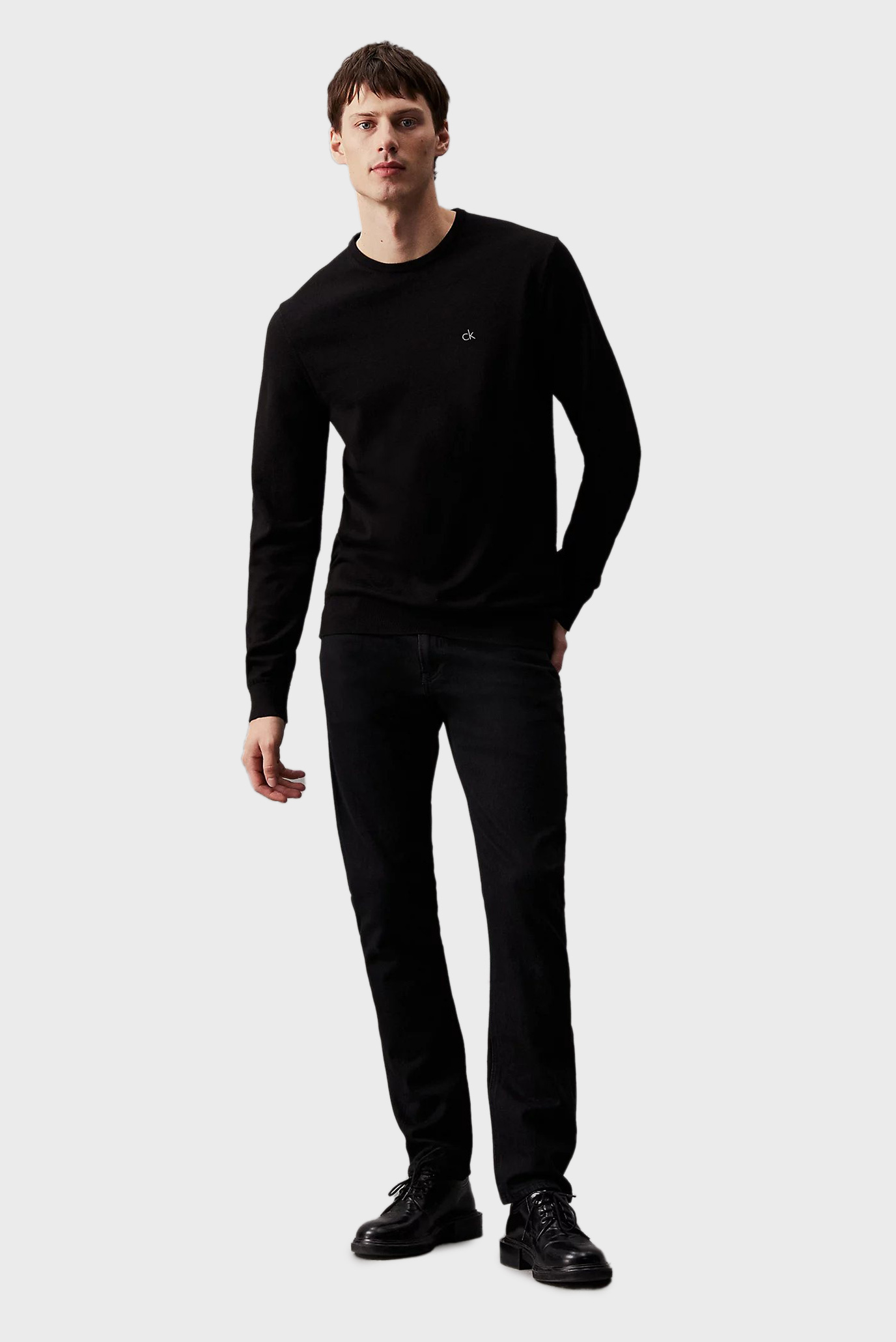 Мужской черный джемпер COTTON SILK BLEND CN 2