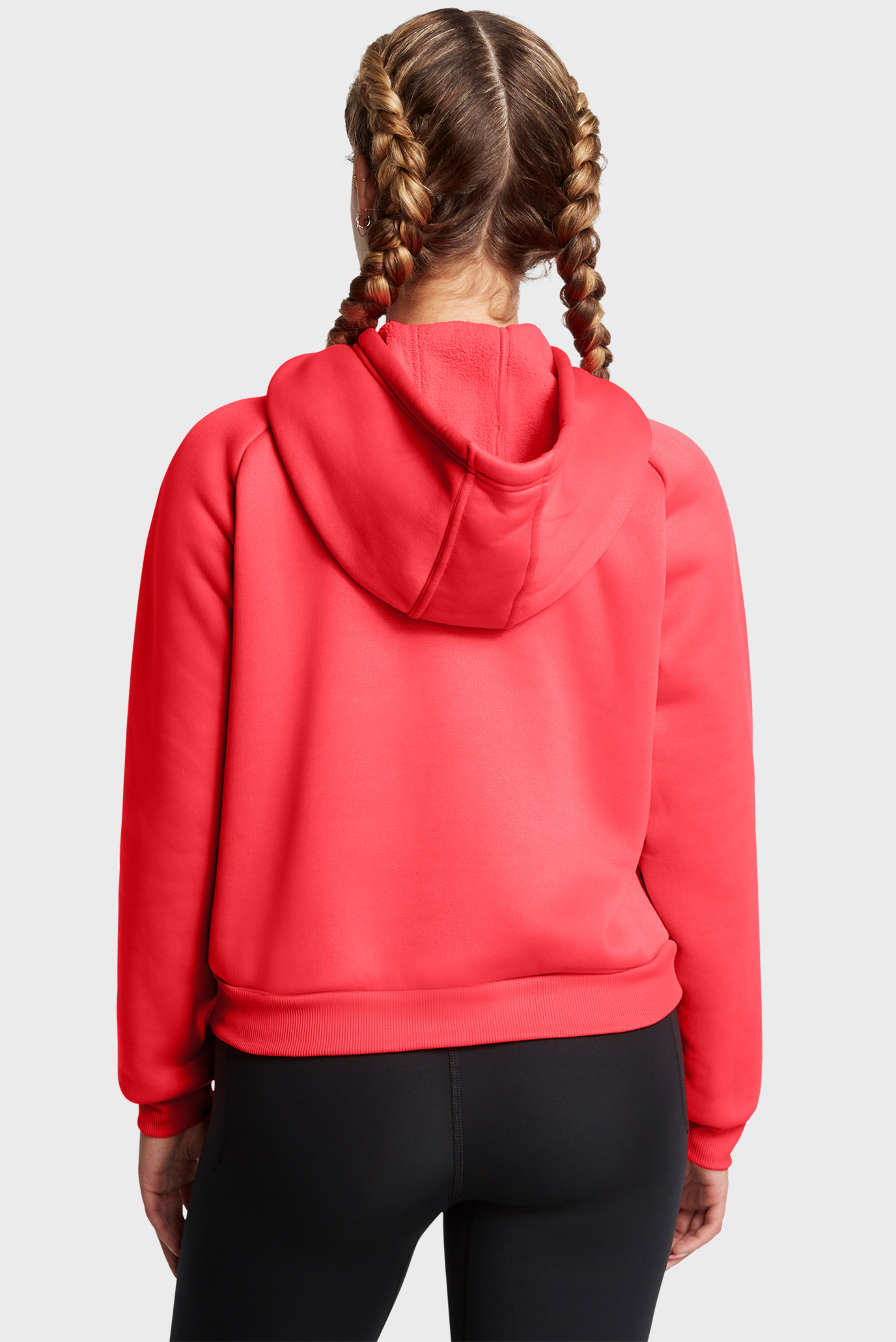 Женское красное худи UA Armour Flc Pro Hdy 2