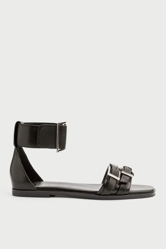 Женские черные кожаные сандалии Marcia PRPY