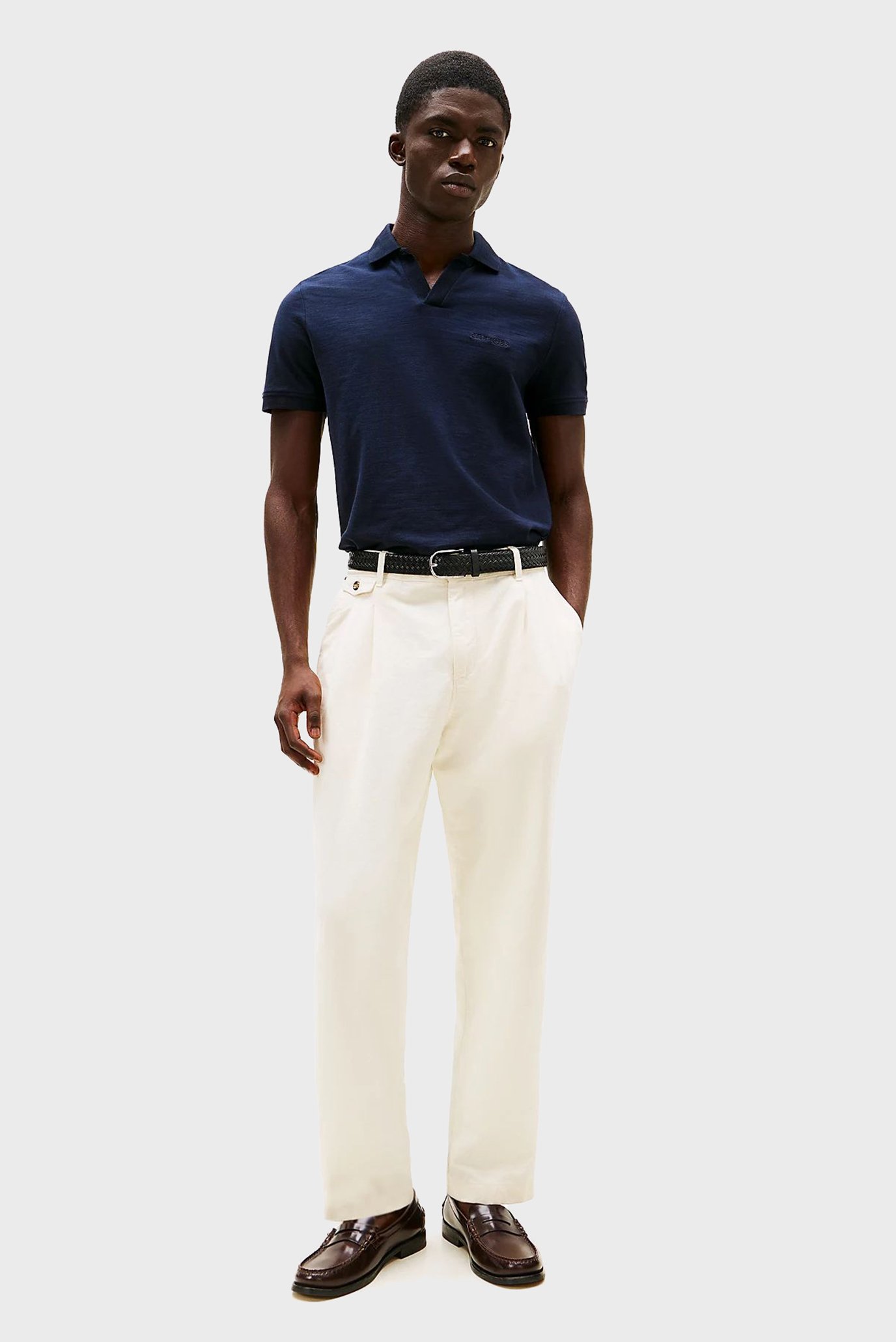 Мужское темно-синее поло COTTON LINEN TERRYTommy Hilfiger Мужское темно-синее поло COTTON LINEN TERRY 2