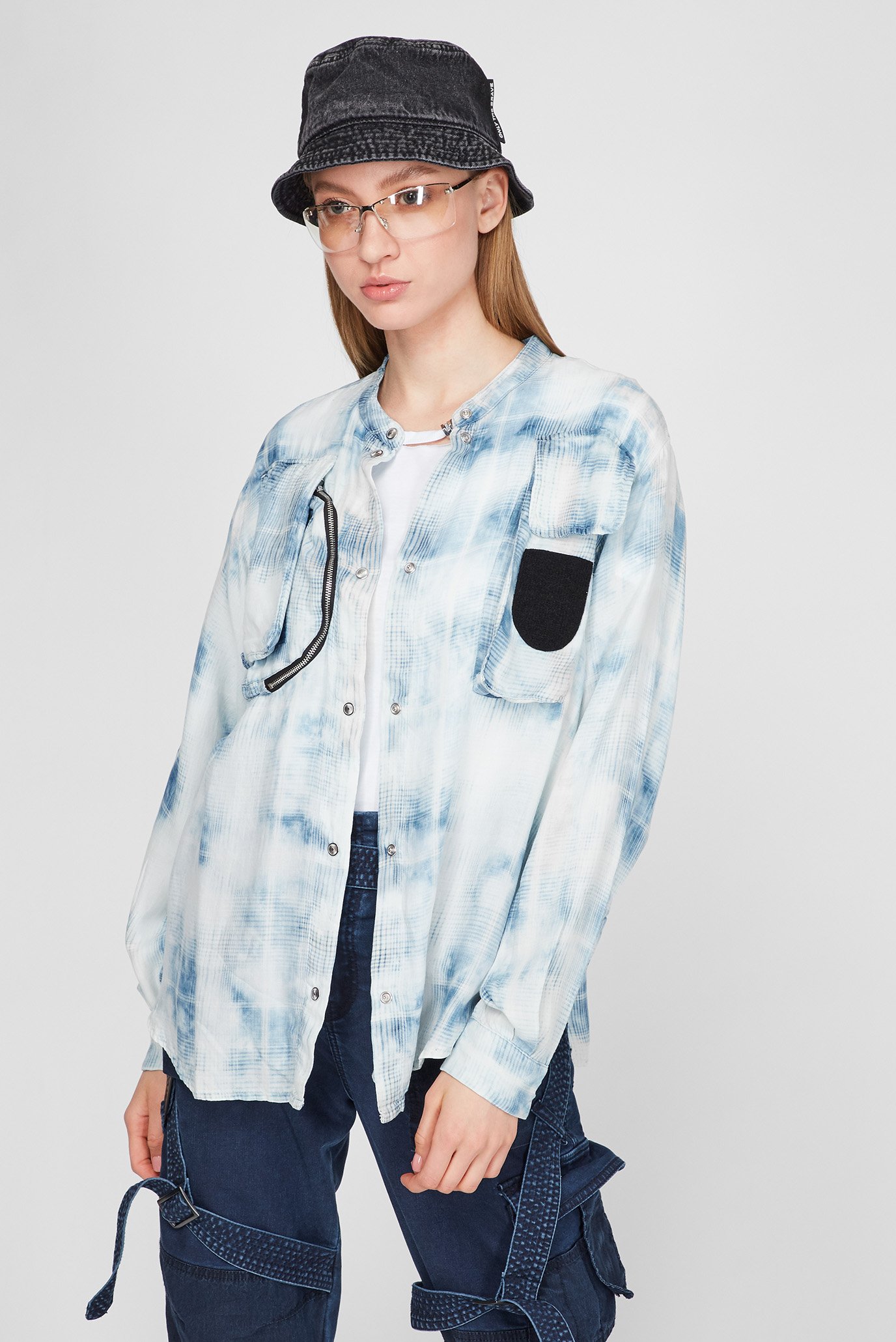 Женская голубая рубашка C-OVER 7