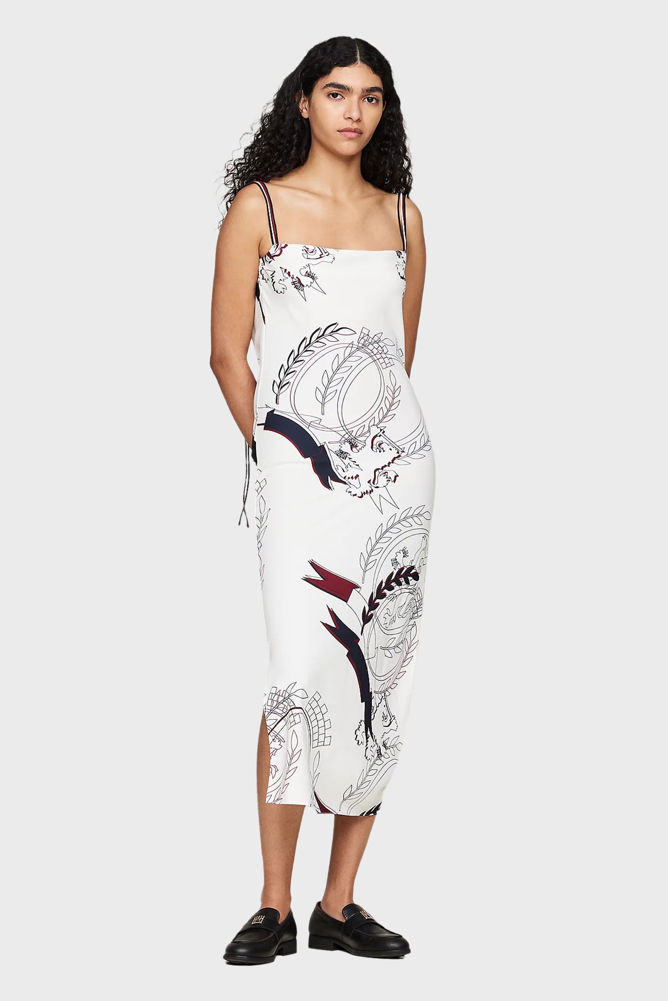 Женское белое платье с узором THC SLICED CREST SLIP DRESS 4