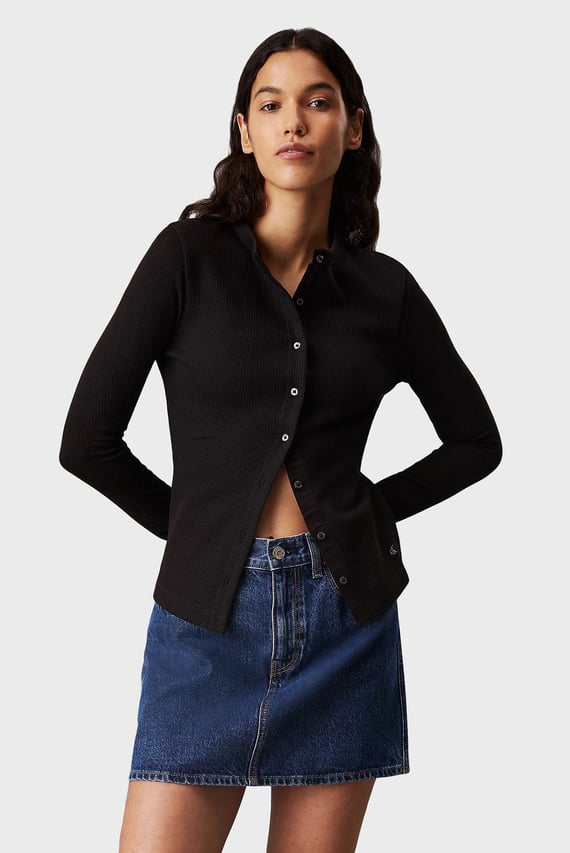 Женский черный кардиган TEXTURED RIB Calvin Klein Jeans Женский черный кардиган TEXTURED RIB Calvin Klein Jeans