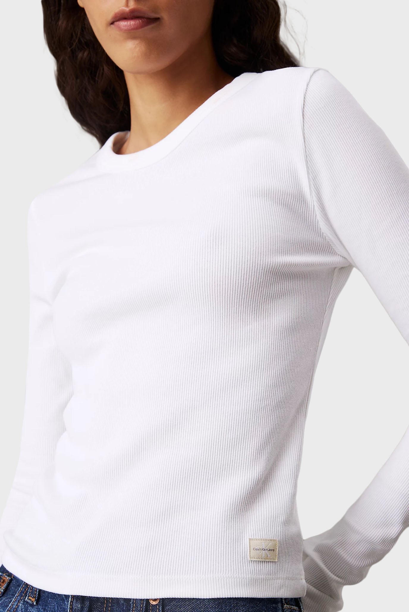 Лонгслив WOVEN LABEL RIB LONG SLEEVECalvin Klein Jeans Лонгслив WOVEN LABEL RIB LONG SLEEVE 4