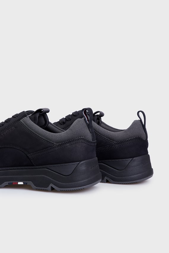 Мужские черные кожаные кроссовки HILFIGER NUBUCK MIX HYBRID SHOE