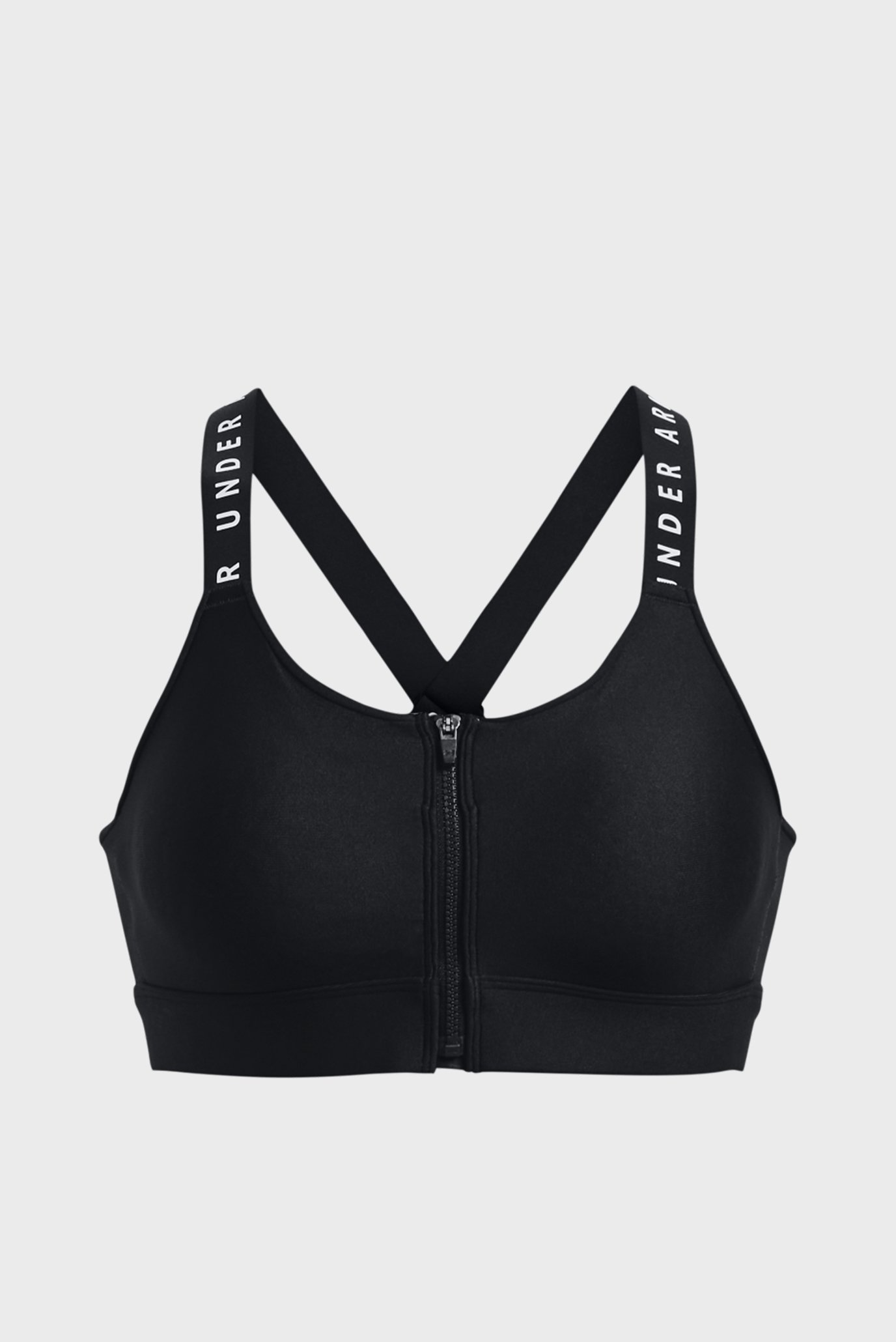 Женский черный спортивный топ UA Infinity High Bra Zip 23