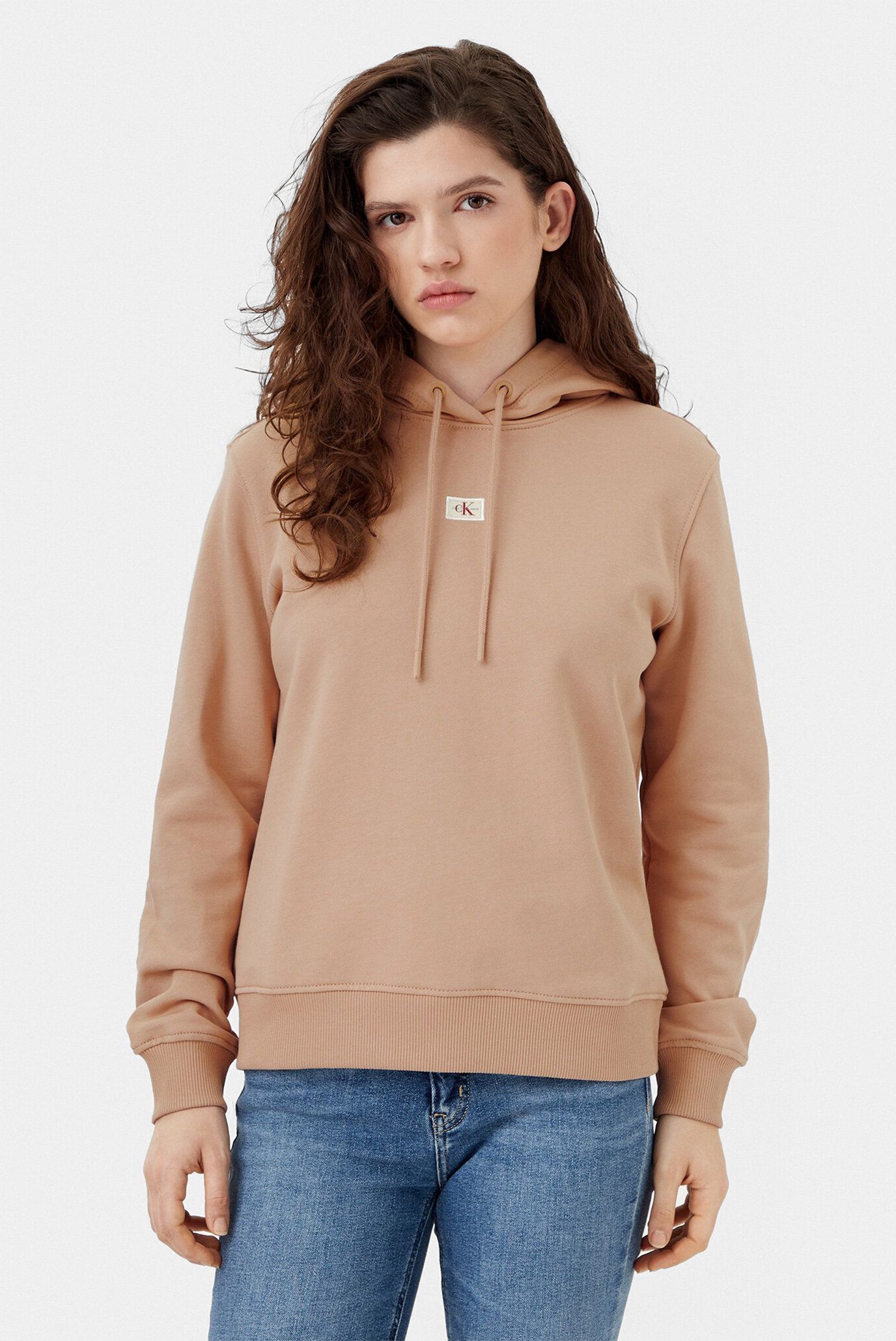 Женское персиковое худи WOVEN LABEL REGULAR HOODIE 1