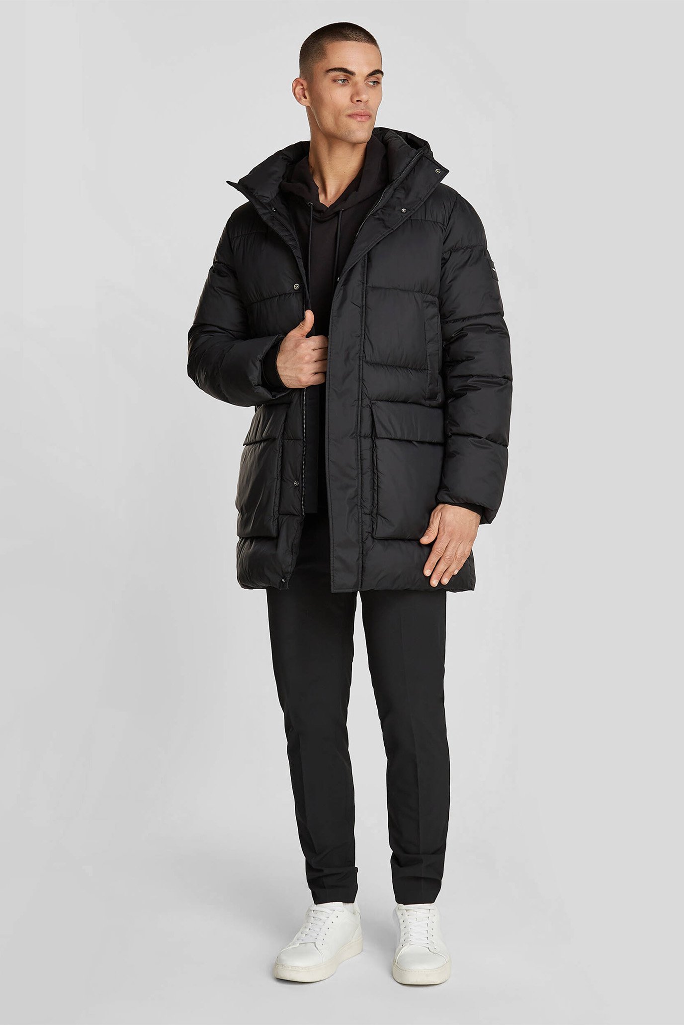 Куртка зимняя/LONG HOODED QUILT PUFFER MW 1