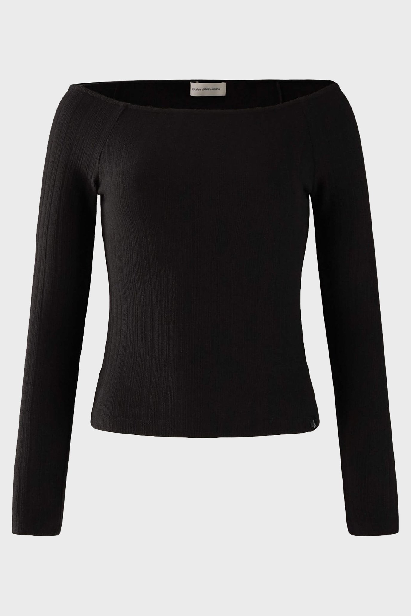 Женский черный топ WARM TEXTURE RIB BARDOT TOP 5