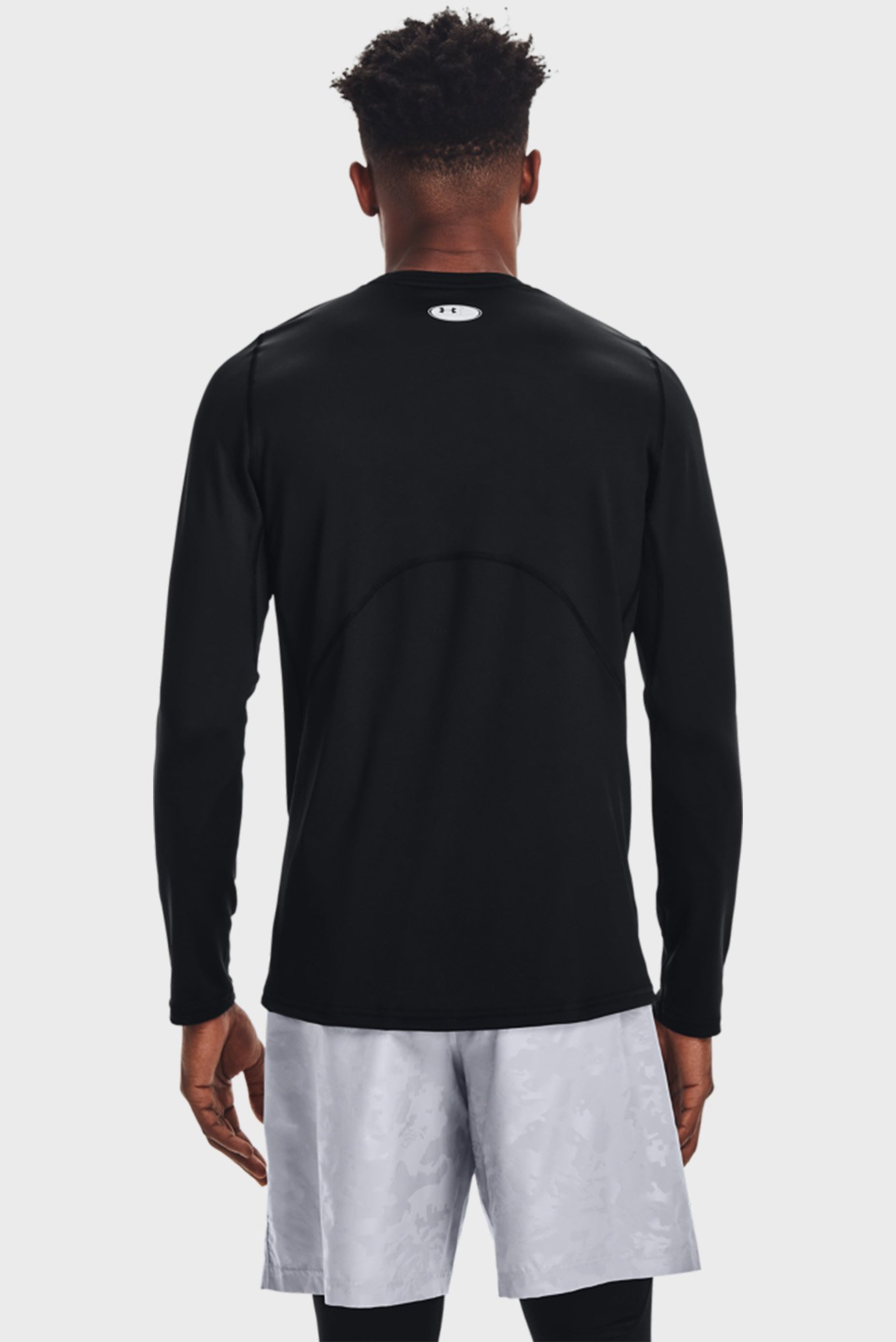 Мужской черный термореглан UA CG Armour Fitted Crew 3