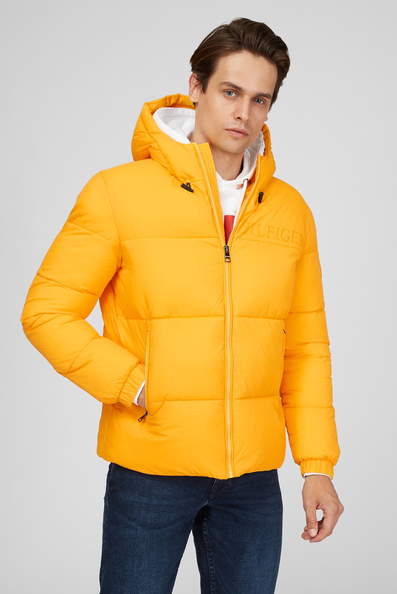 Томми Хилфигер желтая куртка зима