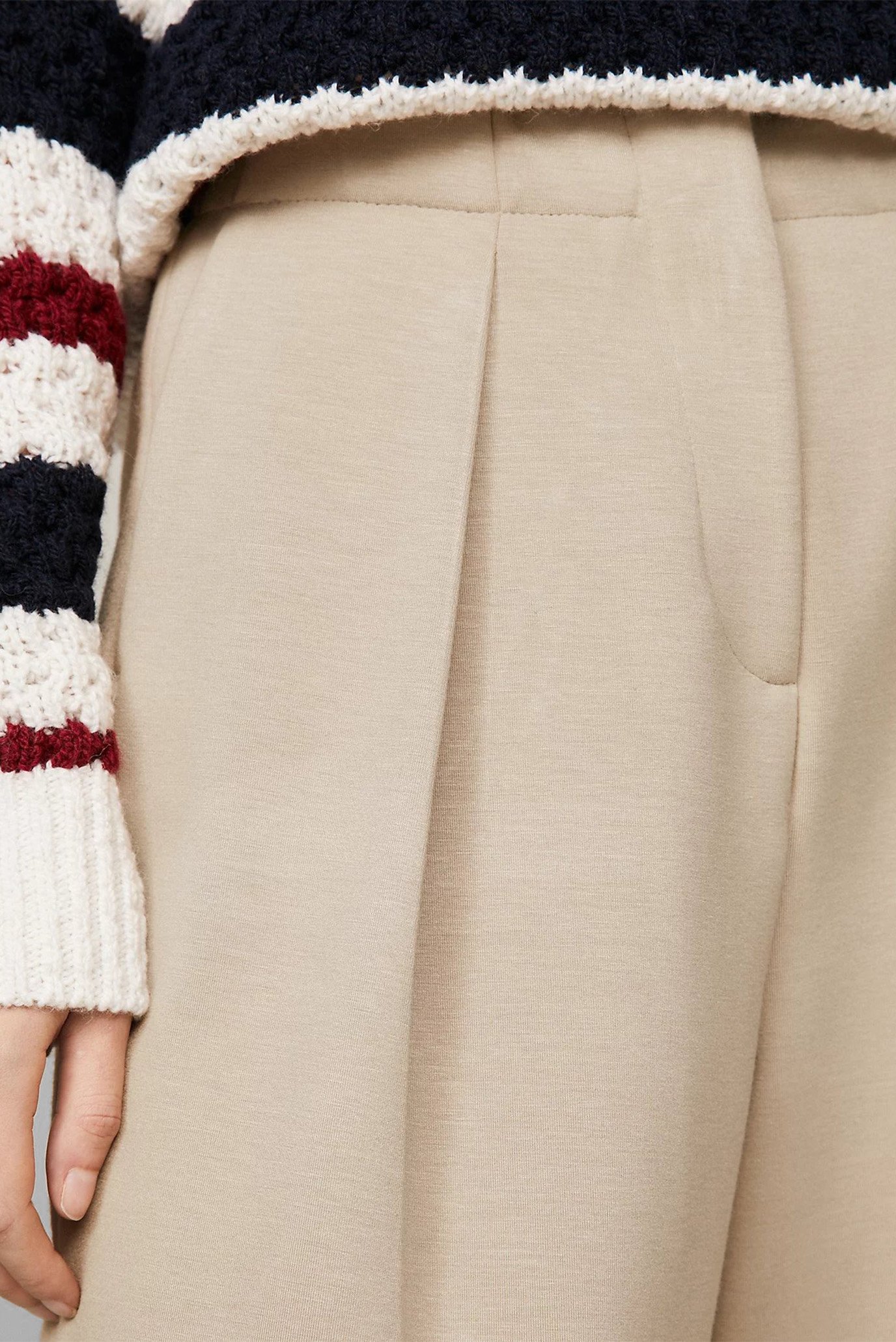 Женские бежевые брюки THC JERSEY WIDE LEG 4