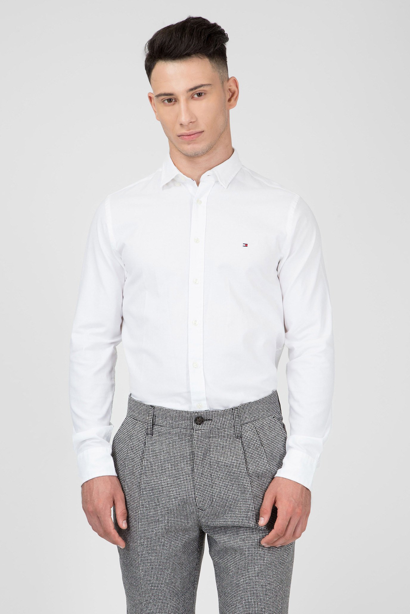Мужская белая рубашка SLIM CLASSIC DOBBY SHIRT 1