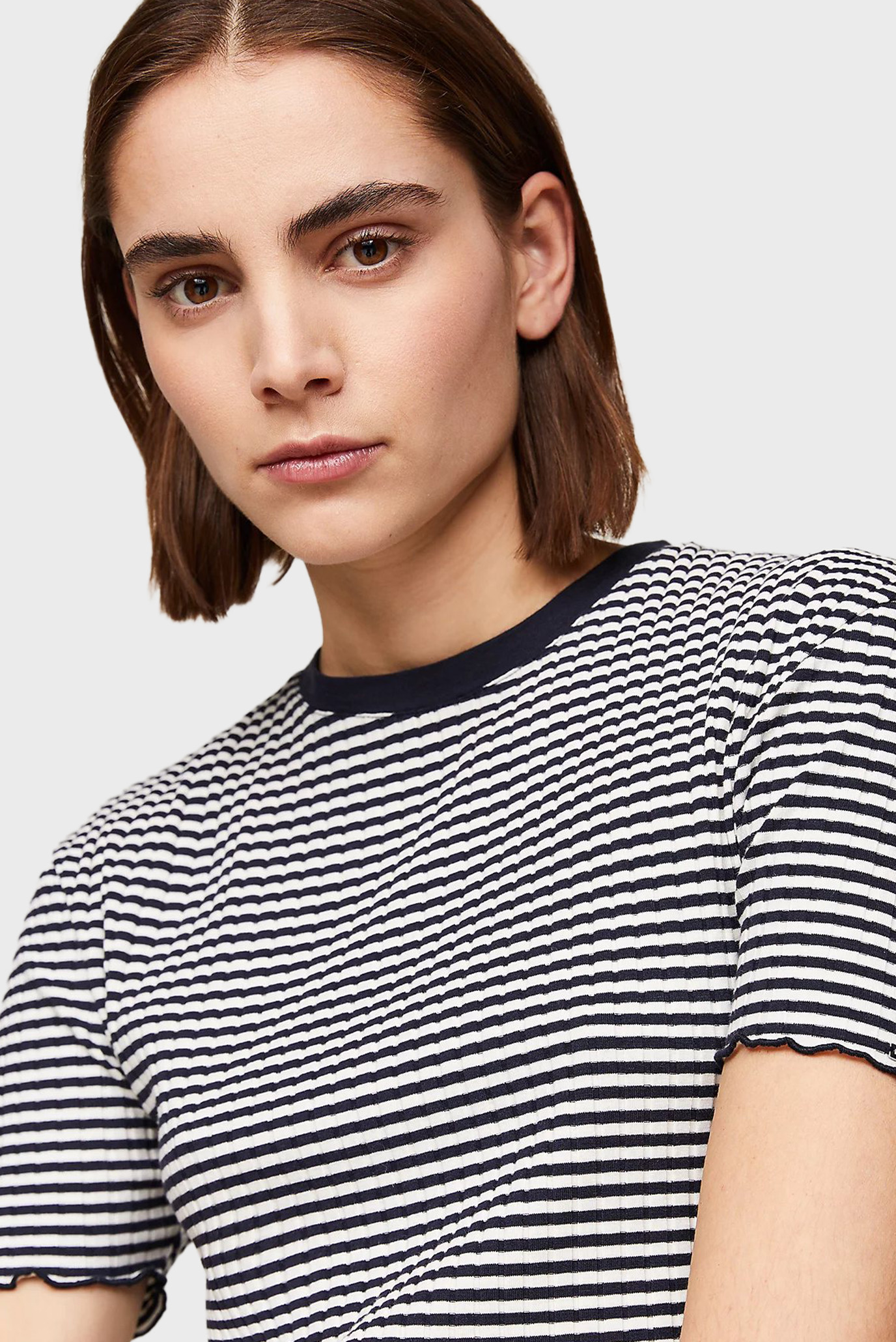 Женский топ в полоску SLIM CTN MODAL RIB STP C-NK SS 4