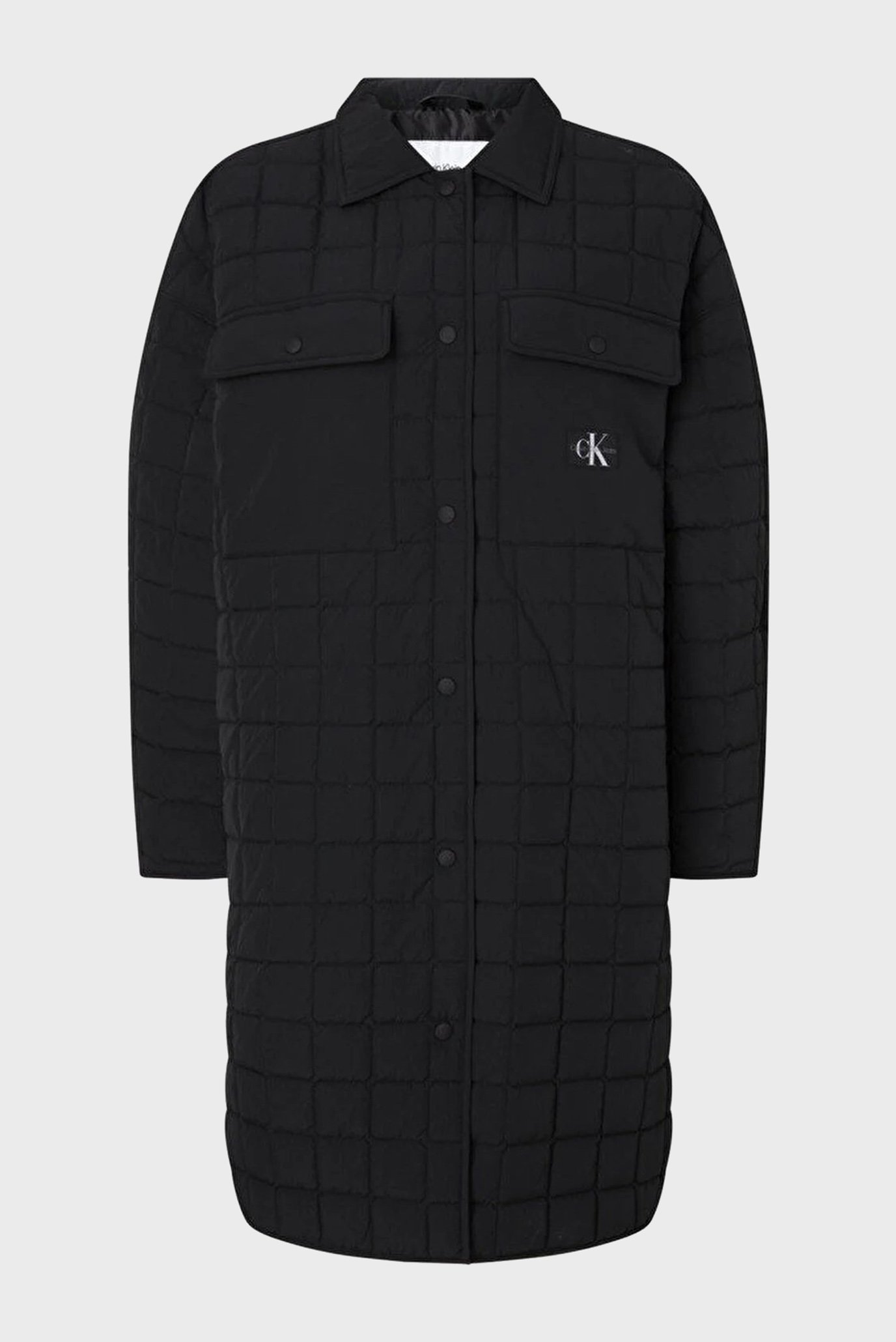 Calvin klein jeans quilted down long parka jacket hotsell