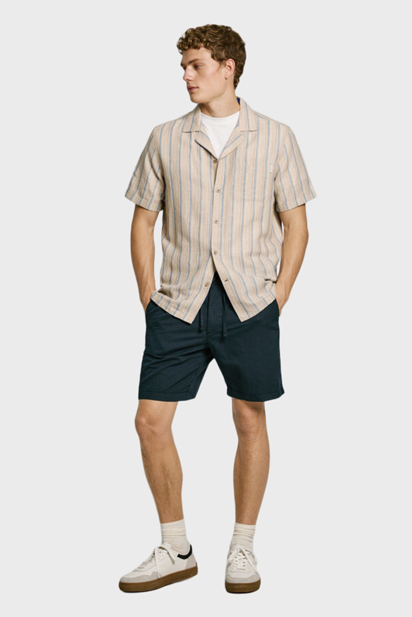 Мужские темно-синие льняные шорты RELAXED LINEN SMART 2