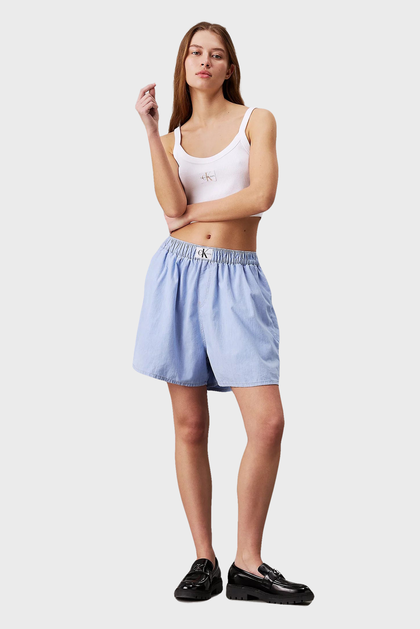 Женские голубые джинсовые шорты DENIM BOXER 2