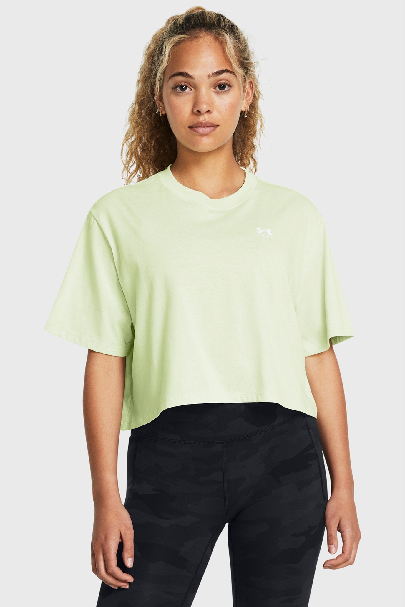 Футболка/UA W BOXY CROP LOGO SS 1