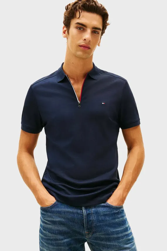 Поло LIQUID COTTON RWB ZIP REG POLO Tommy Hilfiger