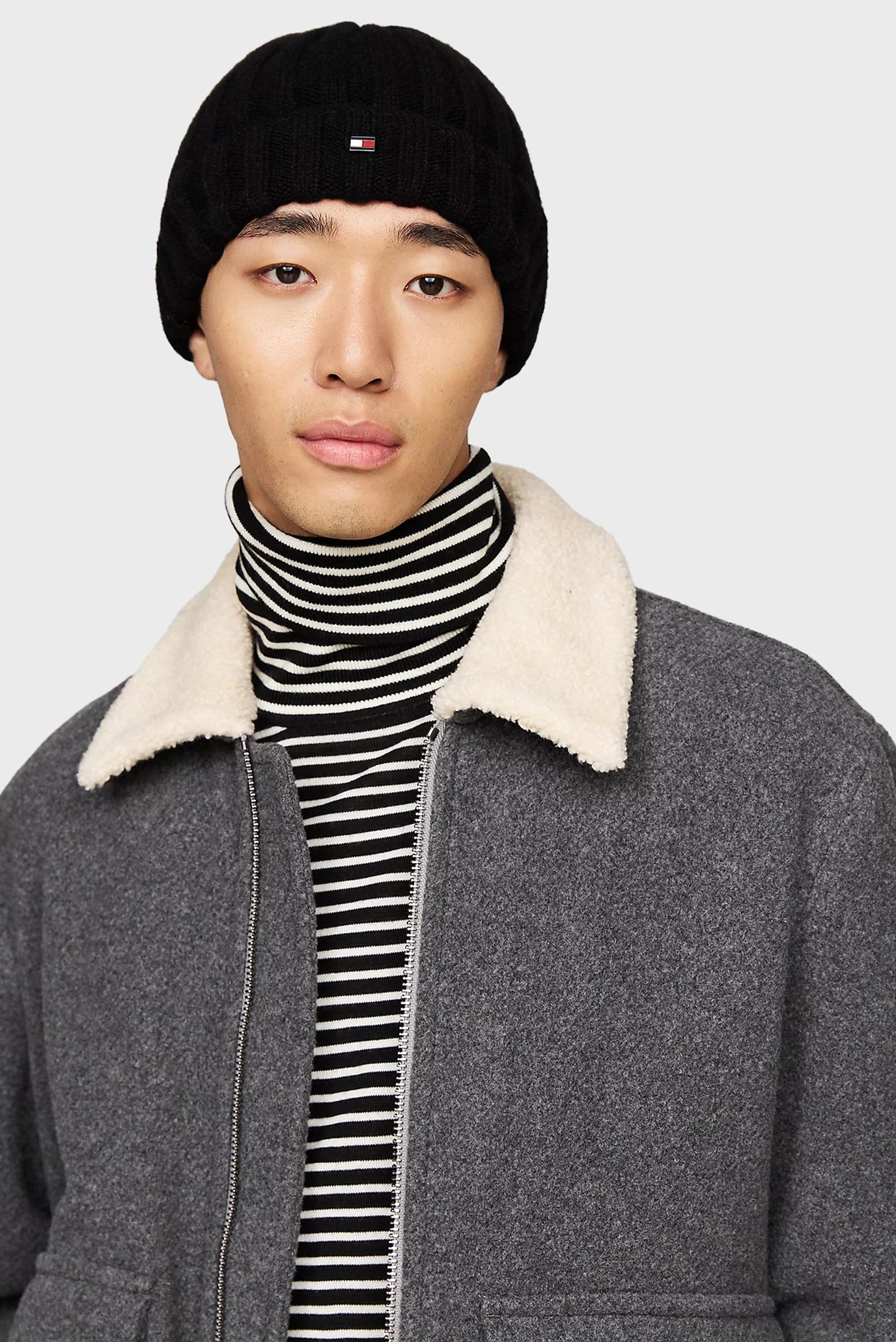 Мужская черная кашемировая шапка TH DC CASHMERE BEANIE 2