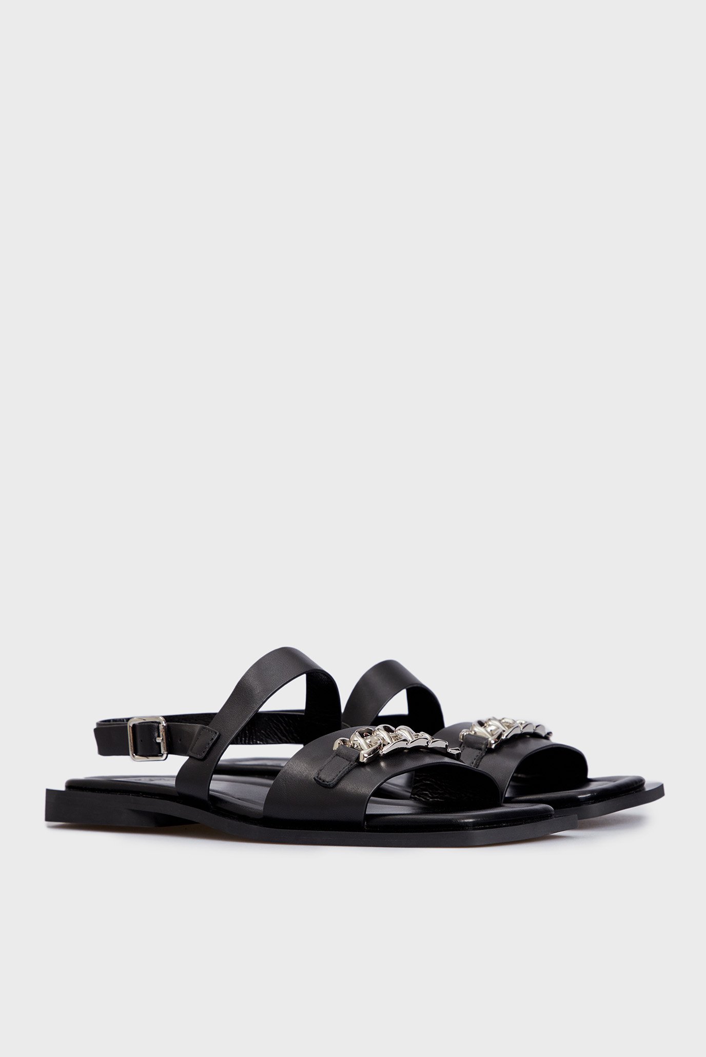 Женские черные кожаные сандалии Netty 3