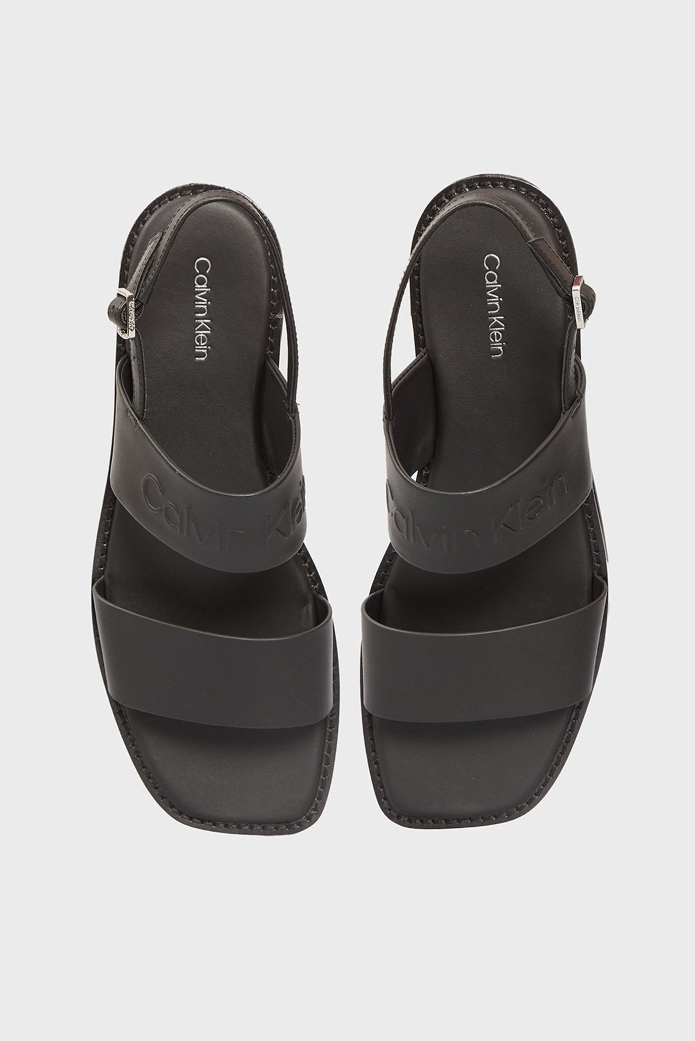 Женские черные кожаные сандалии FLATCalvin Klein Женские черные кожаные сандалии FLAT 4