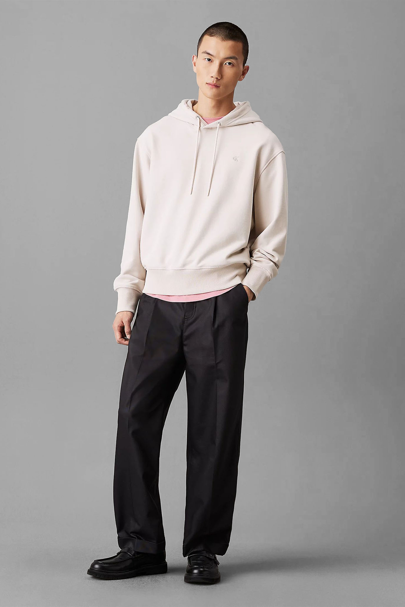 Мужское белое худи HEAVYWEIGHT CK EMBRO 2