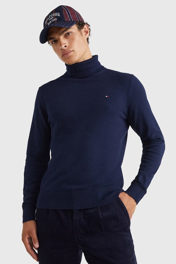 Мужской темно-синий гольф PIMA ORG CTN CASHMERE Tommy Hilfiger Мужской темно-синий гольф PIMA ORG CTN CASHMERE Tommy Hilfiger