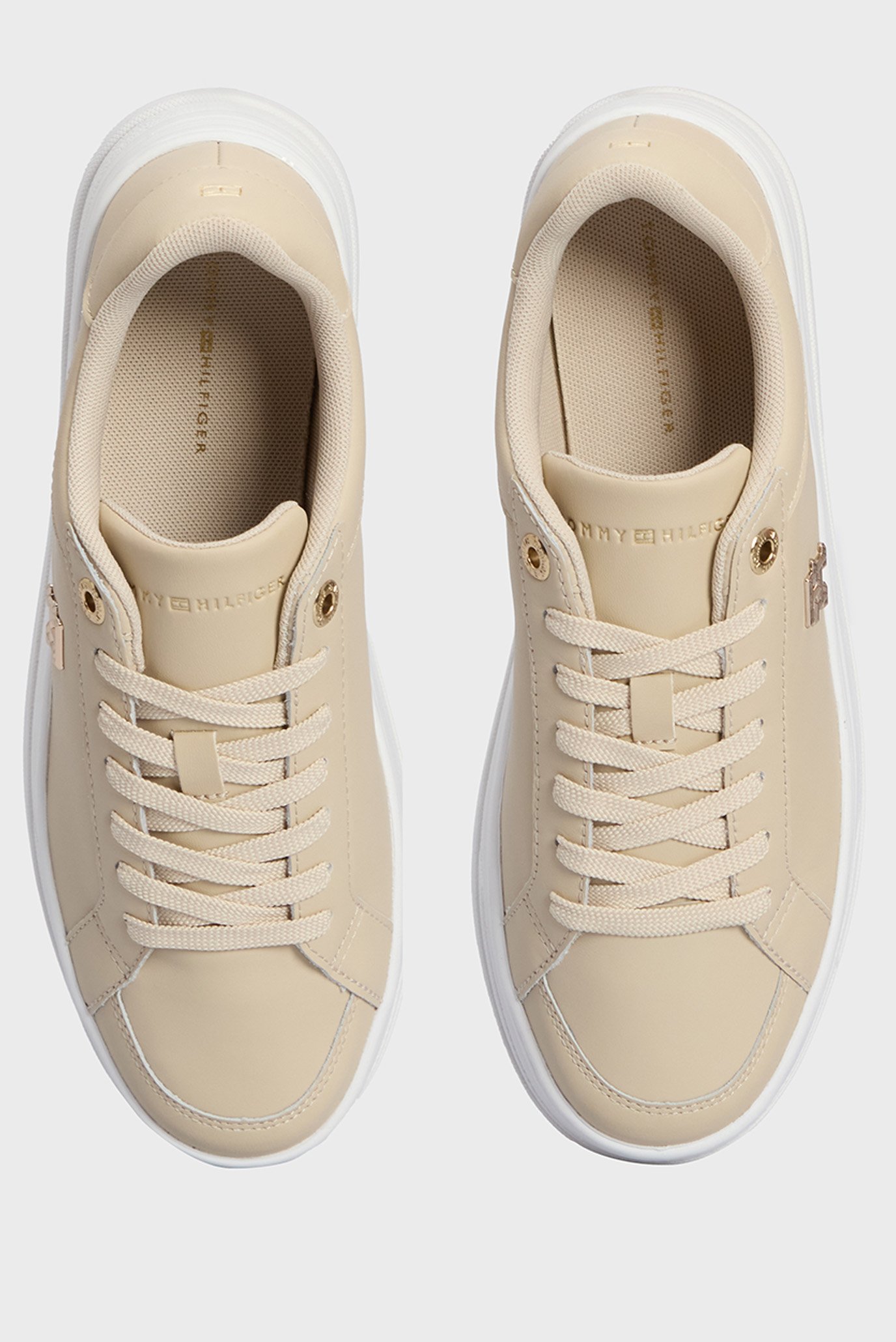 Женские бежевые сникерсы TH PLATFORM SNEAKER LTHR 4