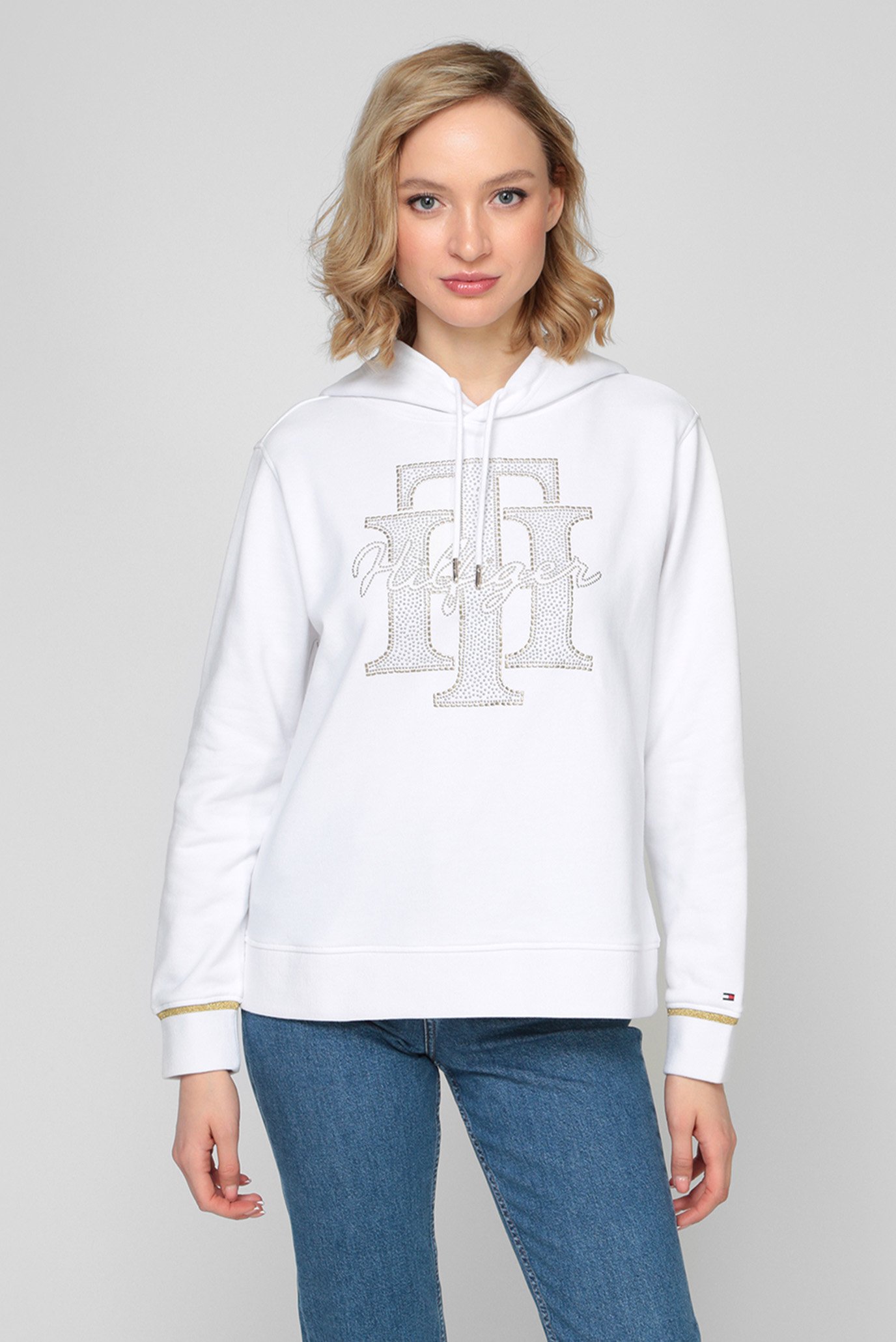 Женское белое худи REGULAR CRYSTAL 6