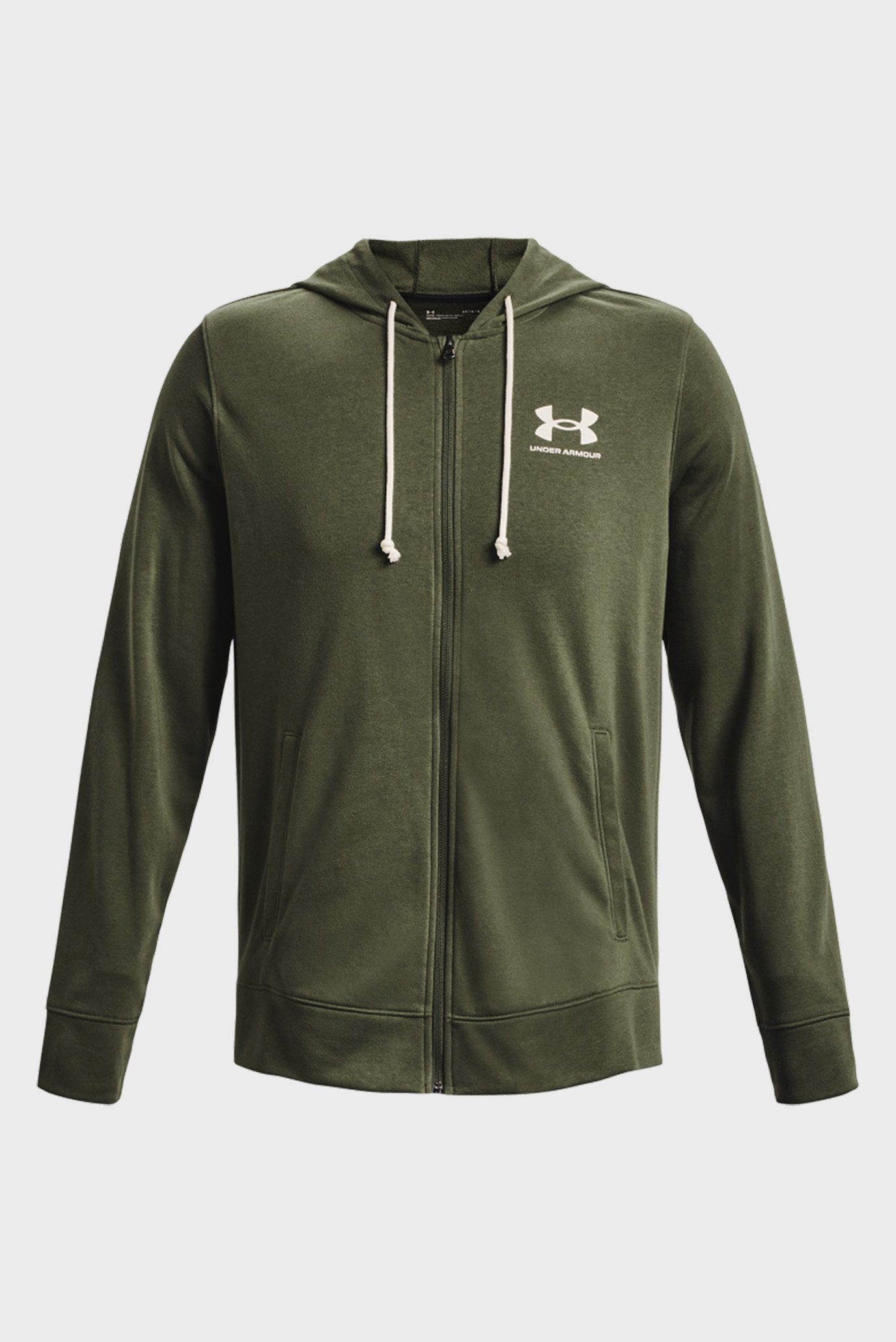 Мужское зеленое худи UA Rival Terry LC FZUnder Armour Мужское зеленое худи UA Rival Terry LC FZ 5