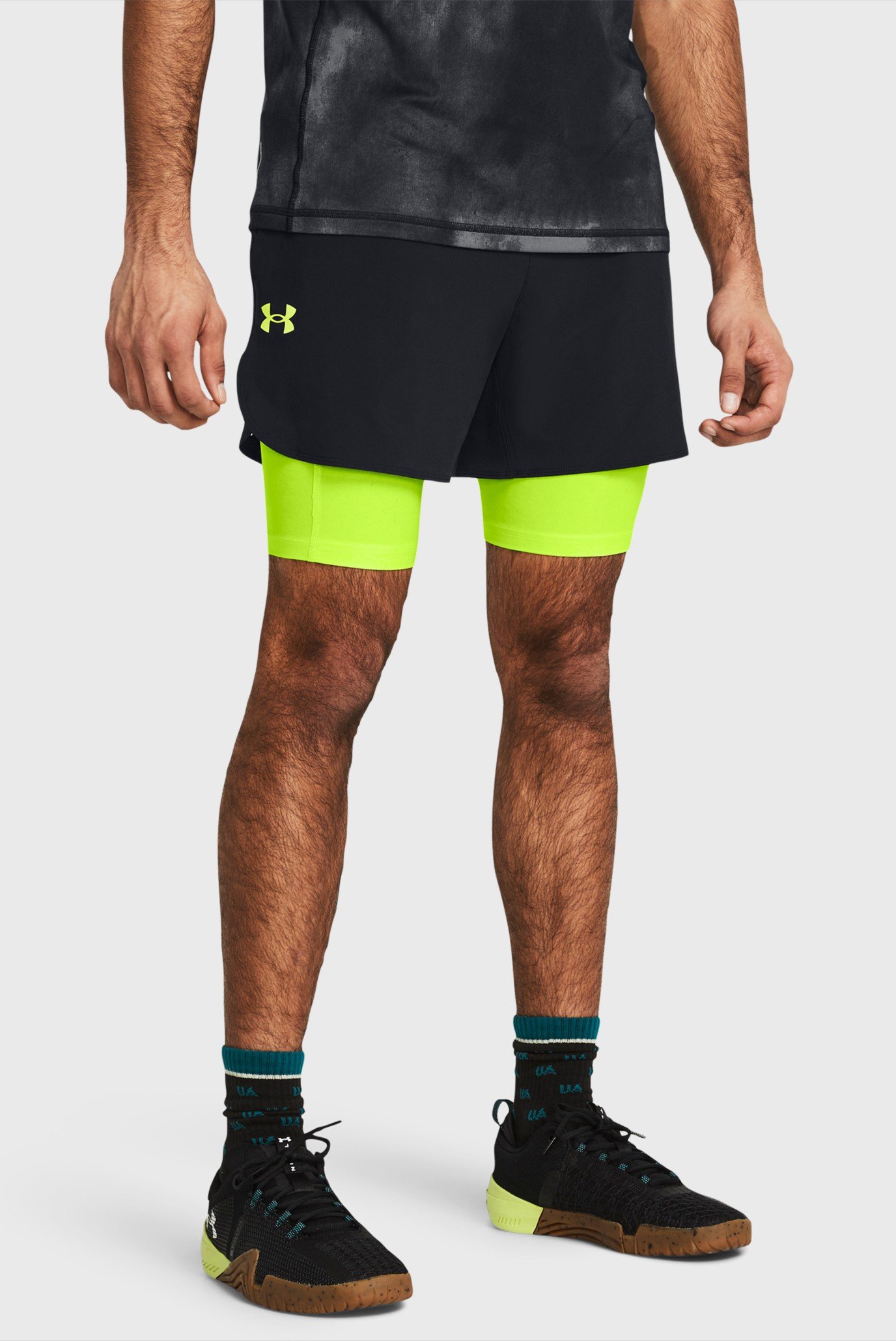 Мужские черные шорты UA Peak Woven 2in1 Sts 7