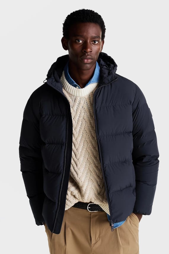 Мужской темно-синий пуховик DOWN HOODED PUFFER JACKET Tommy Hilfiger Мужской темно-синий пуховик DOWN HOODED PUFFER JACKET Tommy Hilfiger