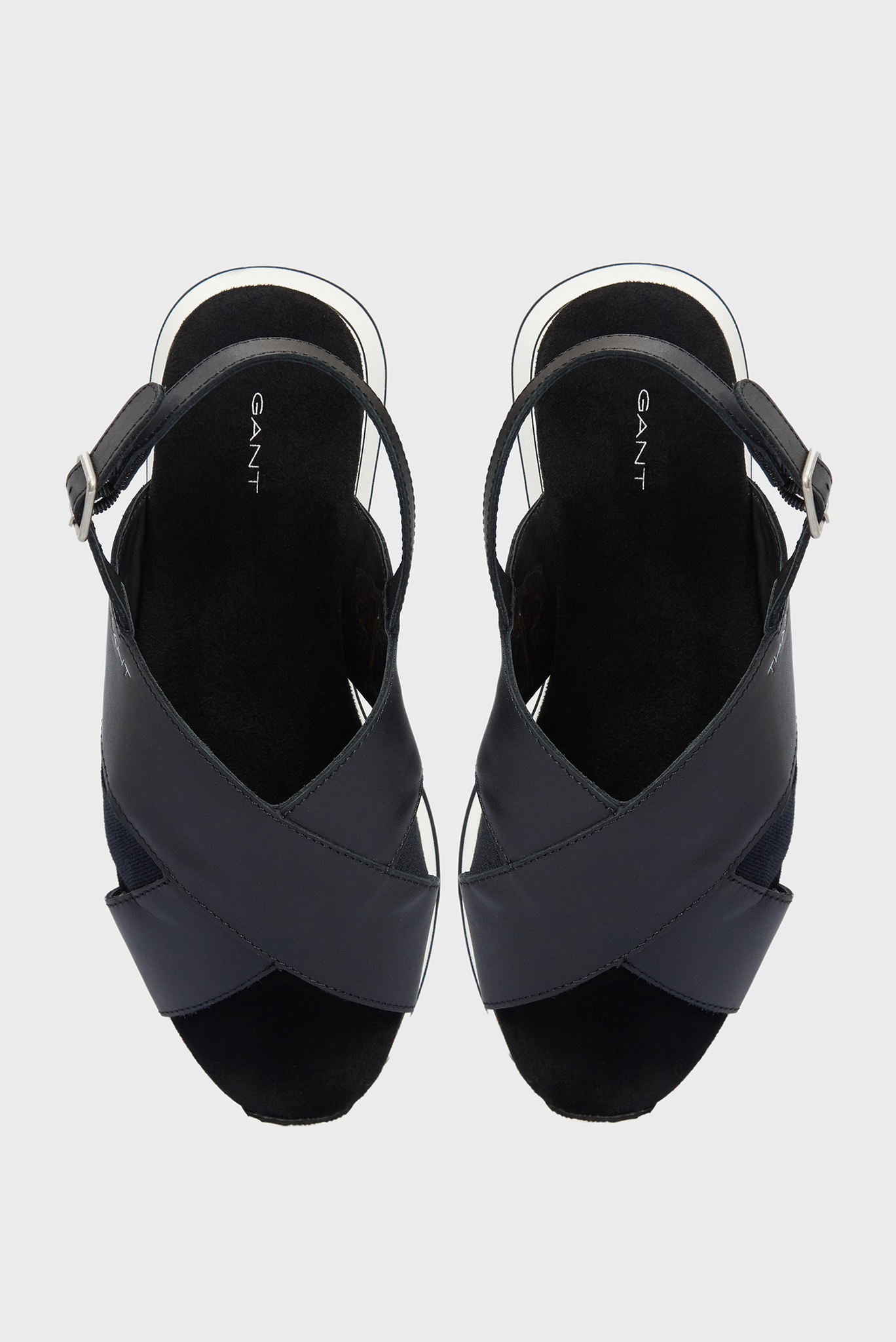 Женские черные кожаные сандалии JAIDYN 4